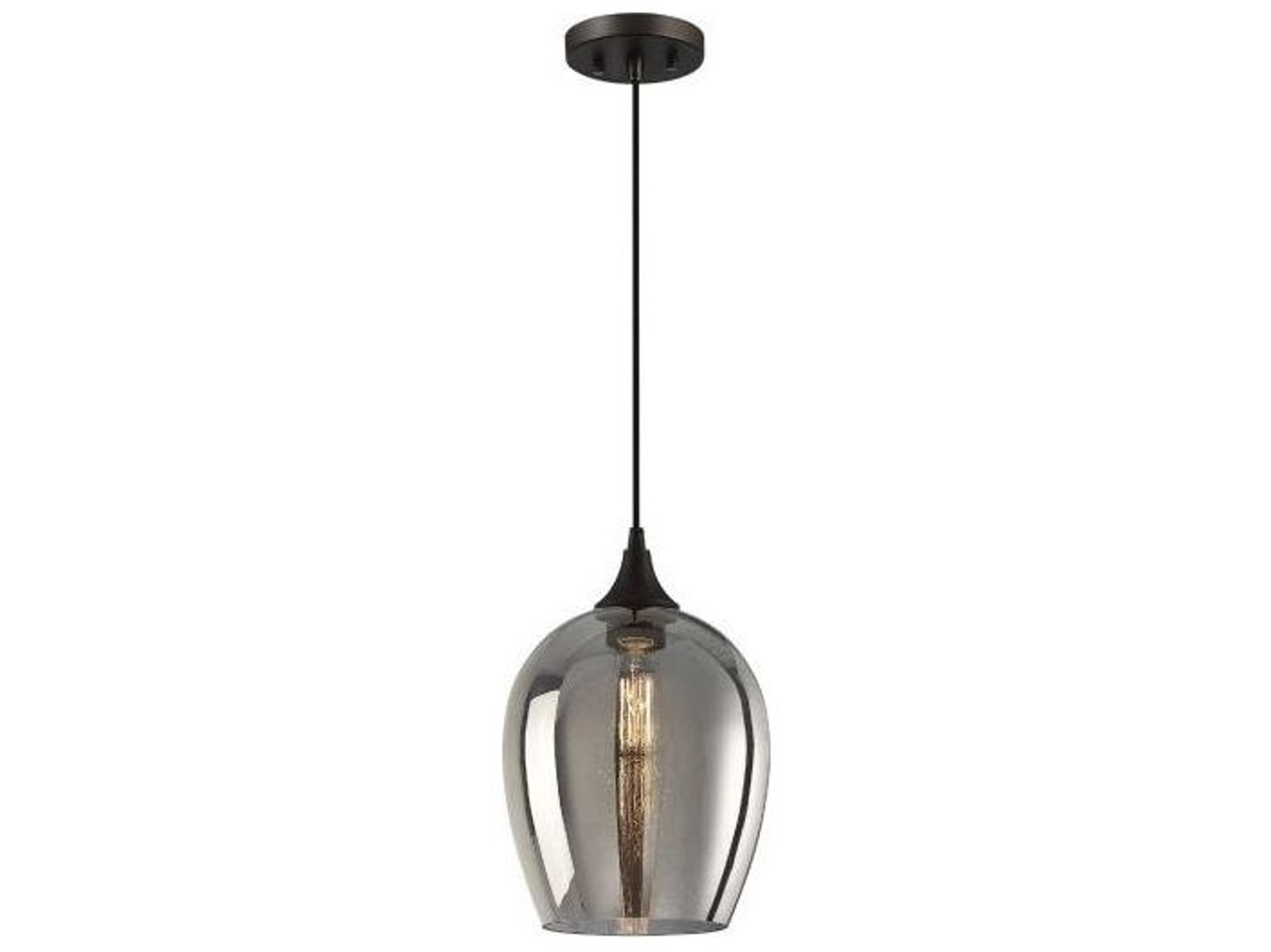 Savoy House Meridian 1-Light Oil Rubbed Bronze Glass Bell Mini Pendant