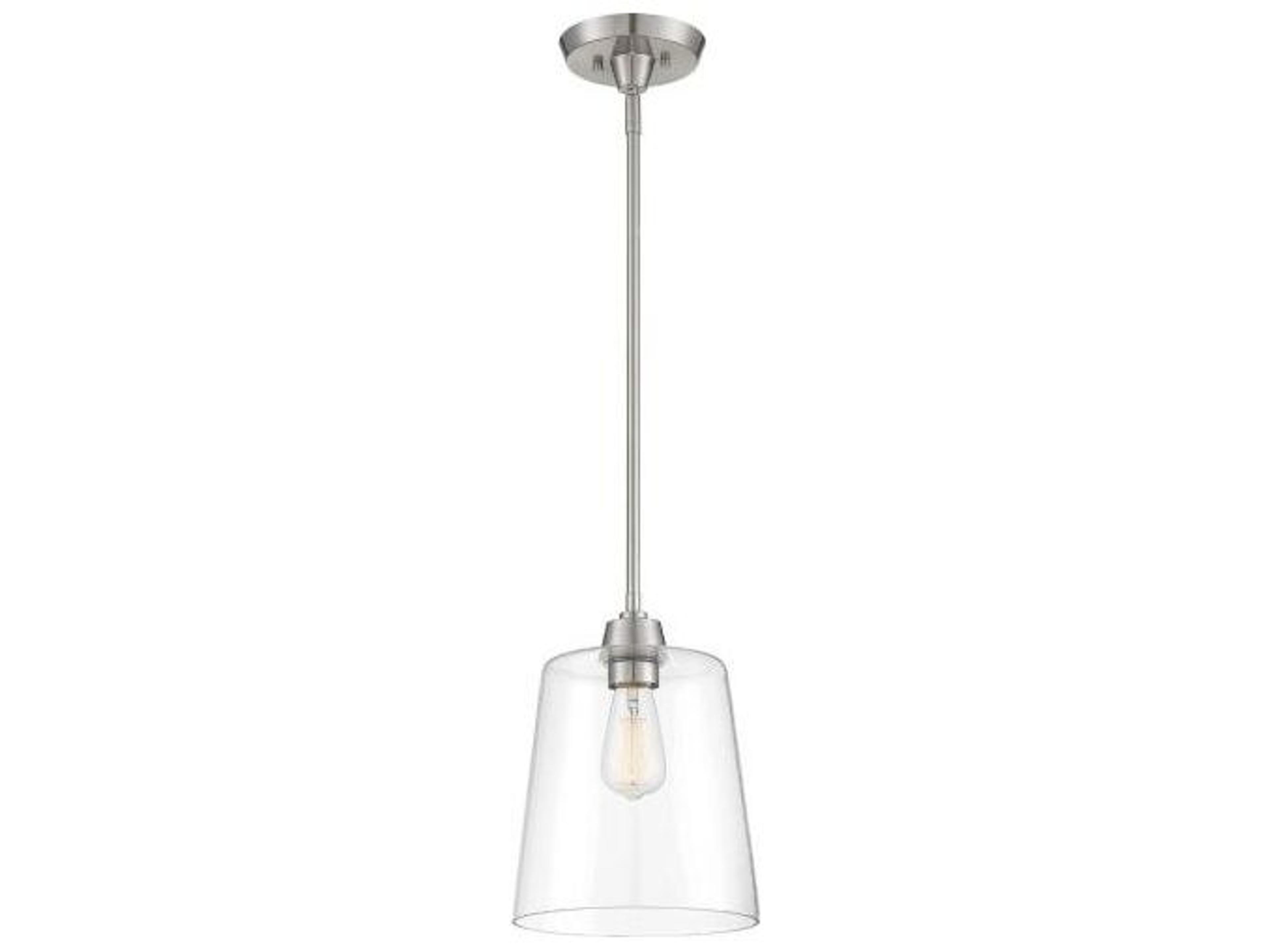 Savoy House Meridian 1-Light Brushed Nickel Glass Empire Mini Pendant