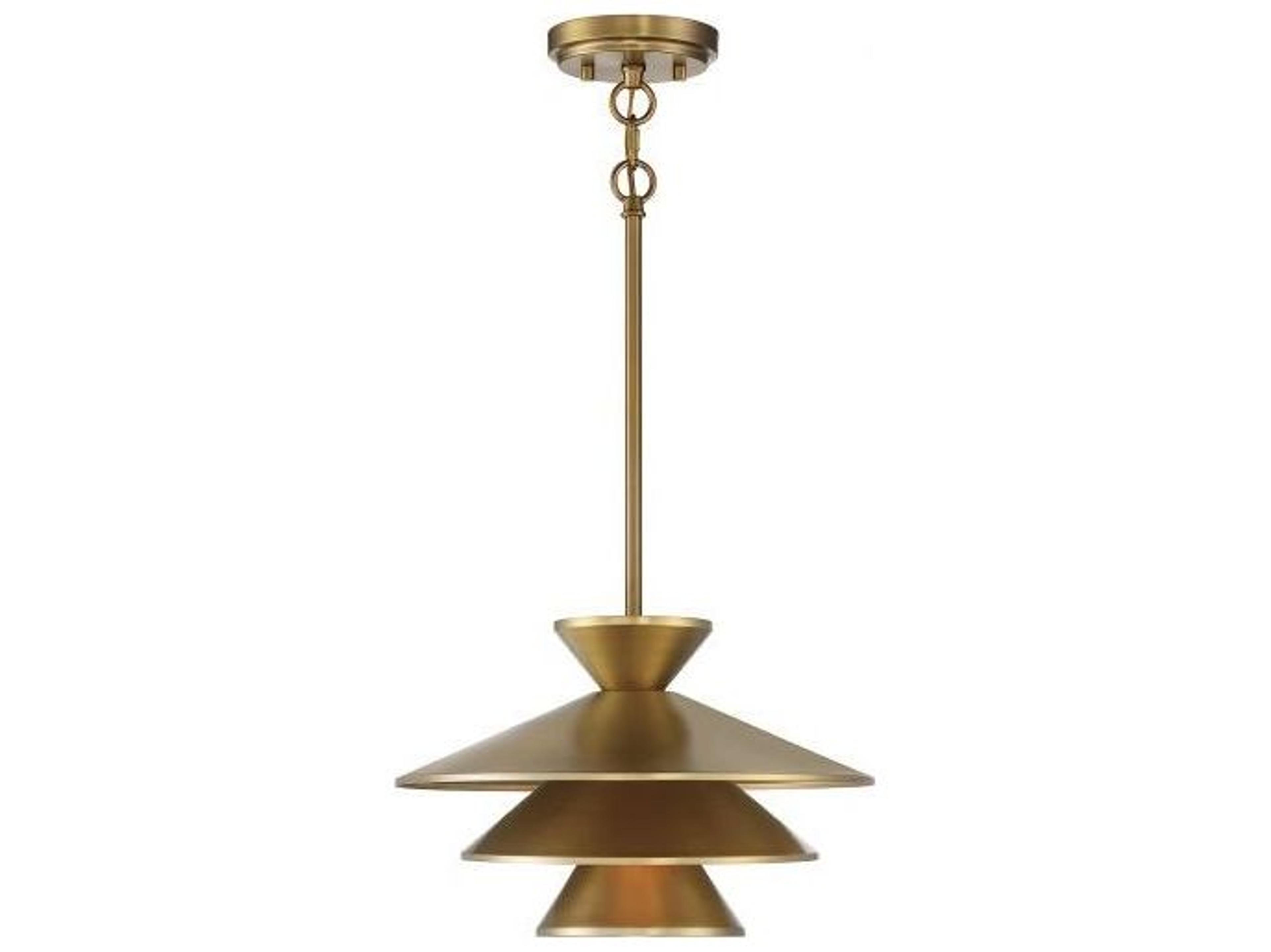 Savoy House Meridian 1-Light Natural Brass Pendant