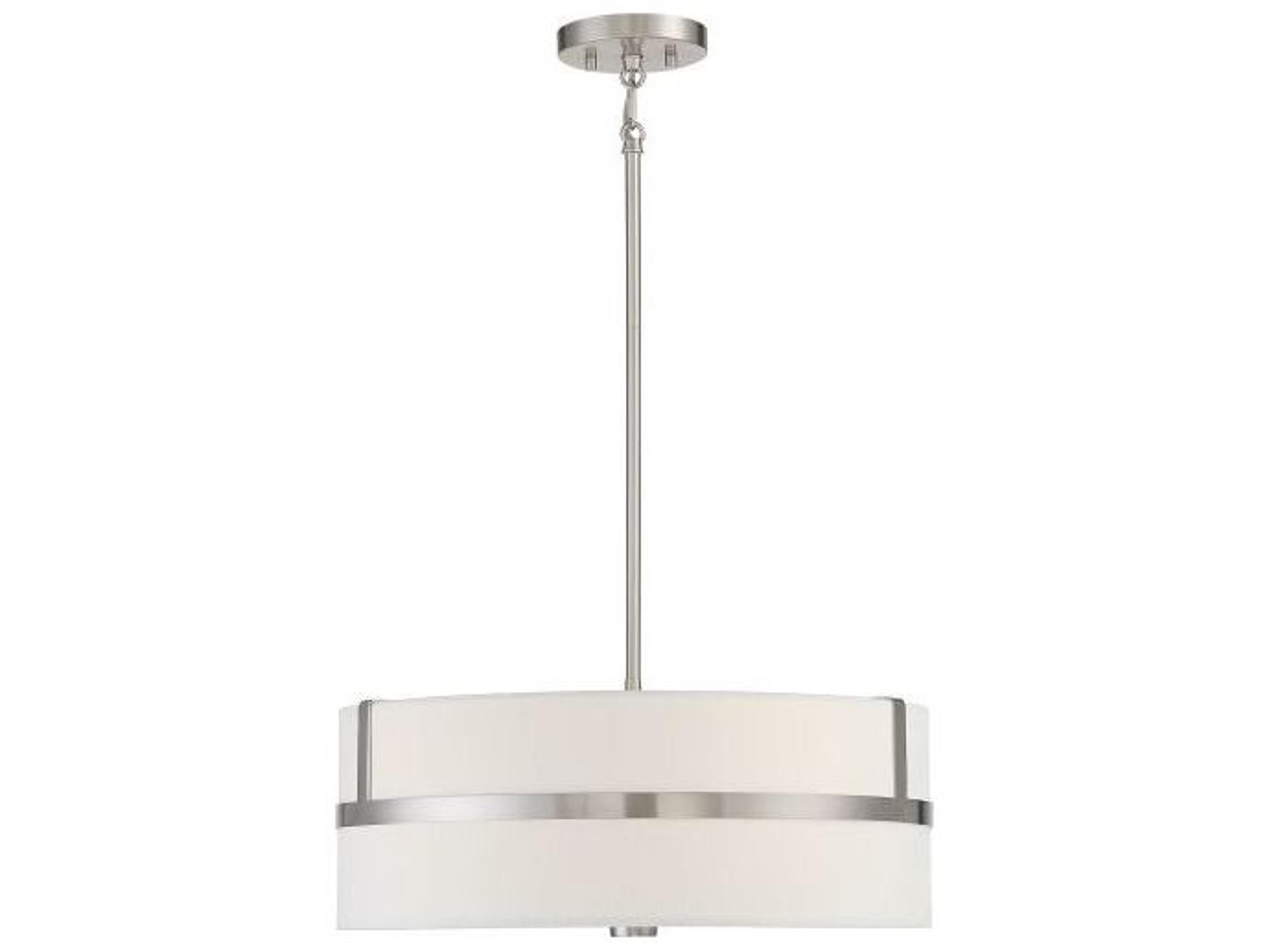 Savoy House Meridian 4-Light Brushed Nickel Drum Pendant
