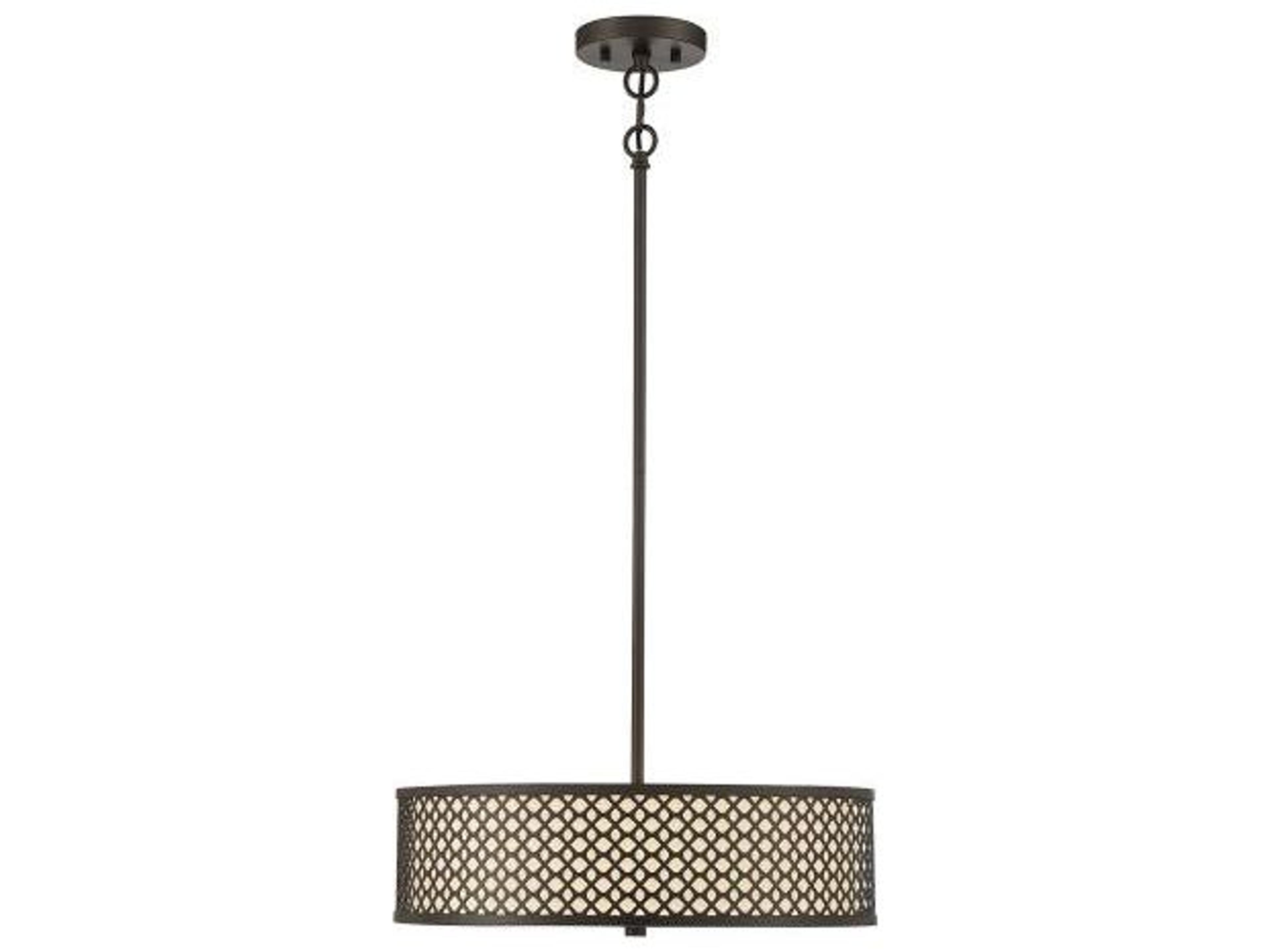 Savoy House Meridian 3-Light Oil Rubbed Bronze Drum Geometric Pendant