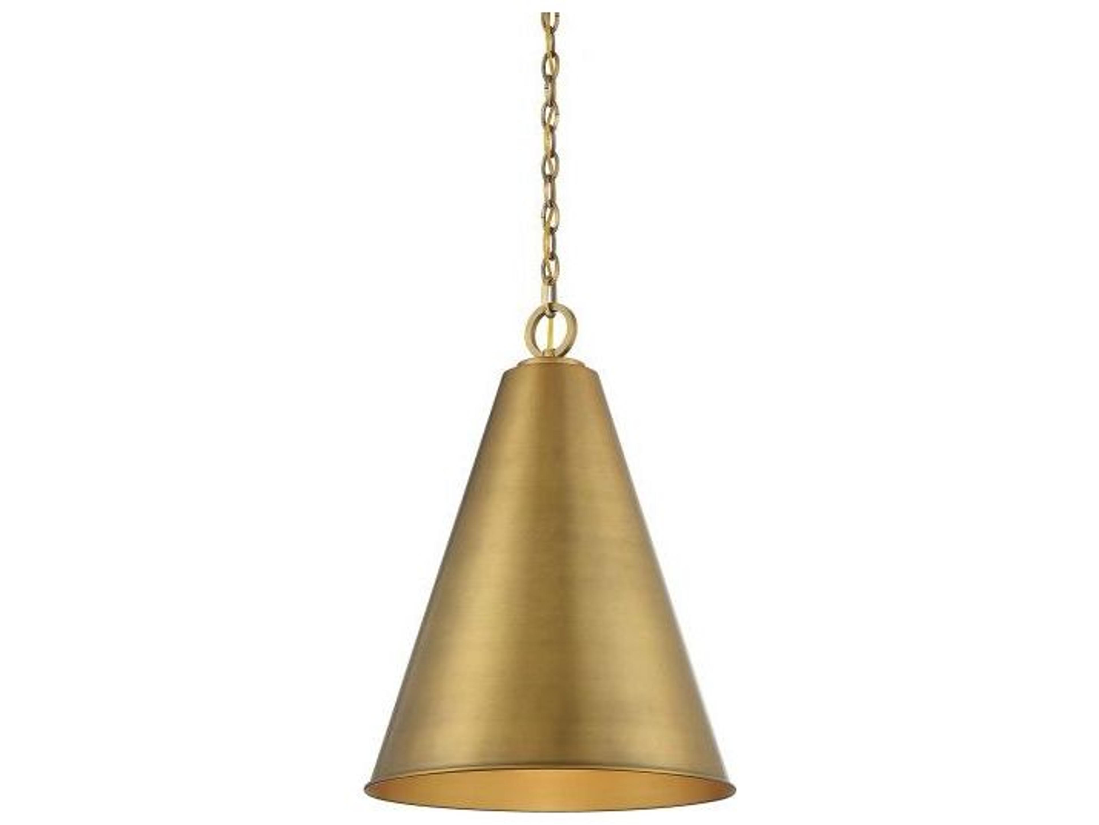 Savoy House Meridian 1-Light Natural Brass Pendant