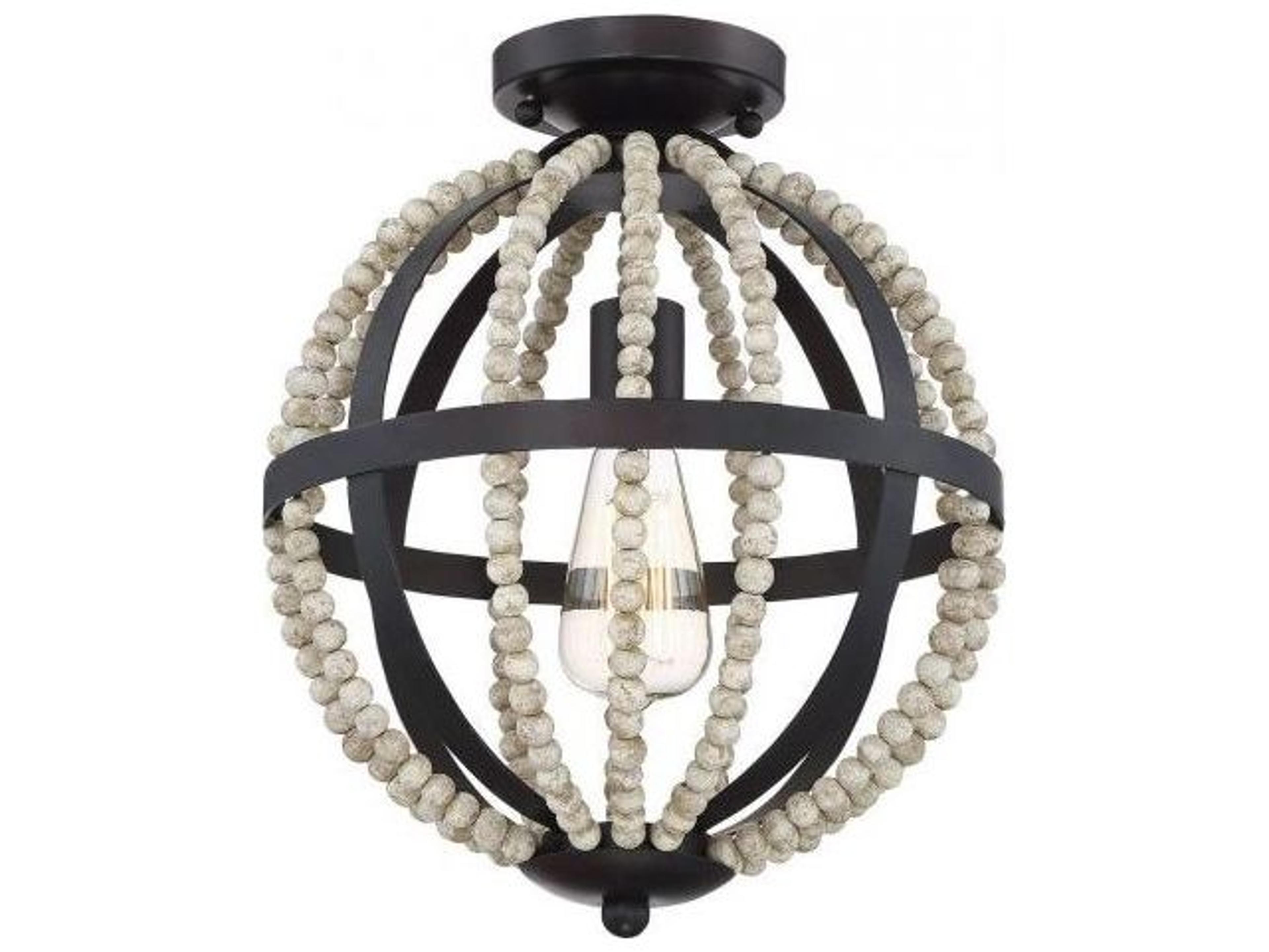 Savoy House Meridian 1-Light Oil Rubbed Bronze Globe Semi Flush Mount