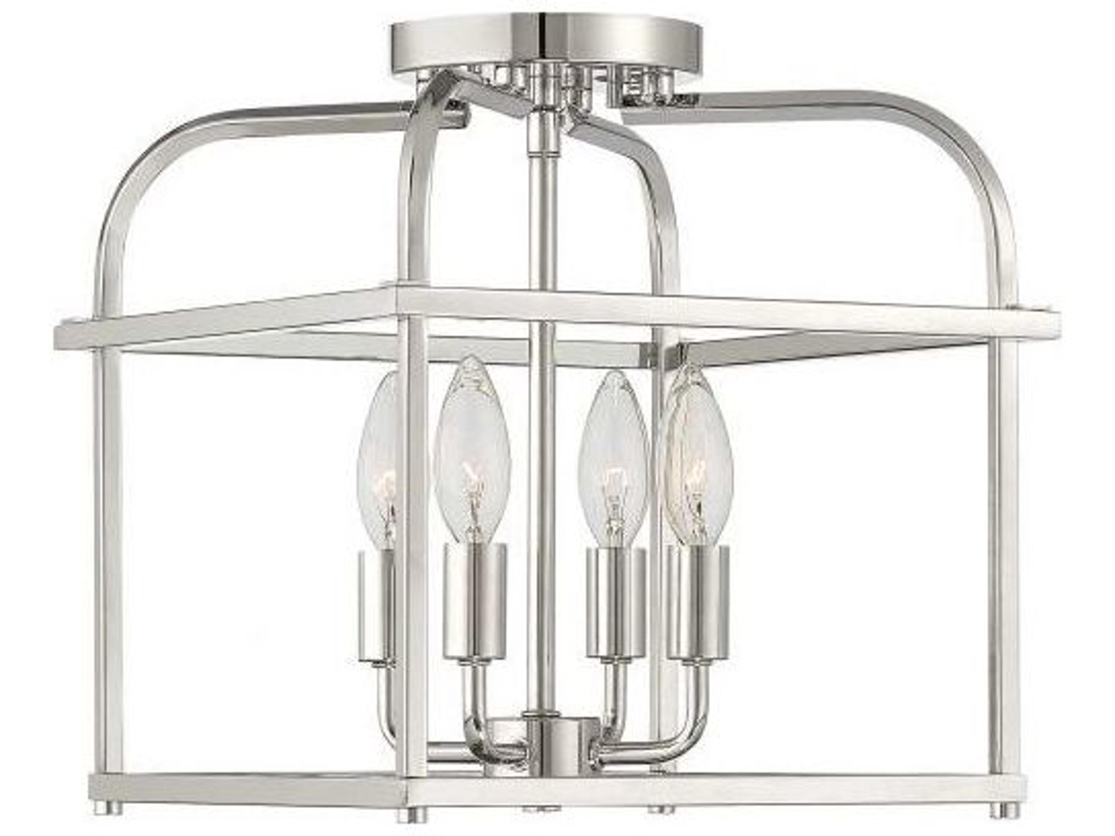 Savoy House Meridian 4-Light Polished Nickel Semi Flush Mount