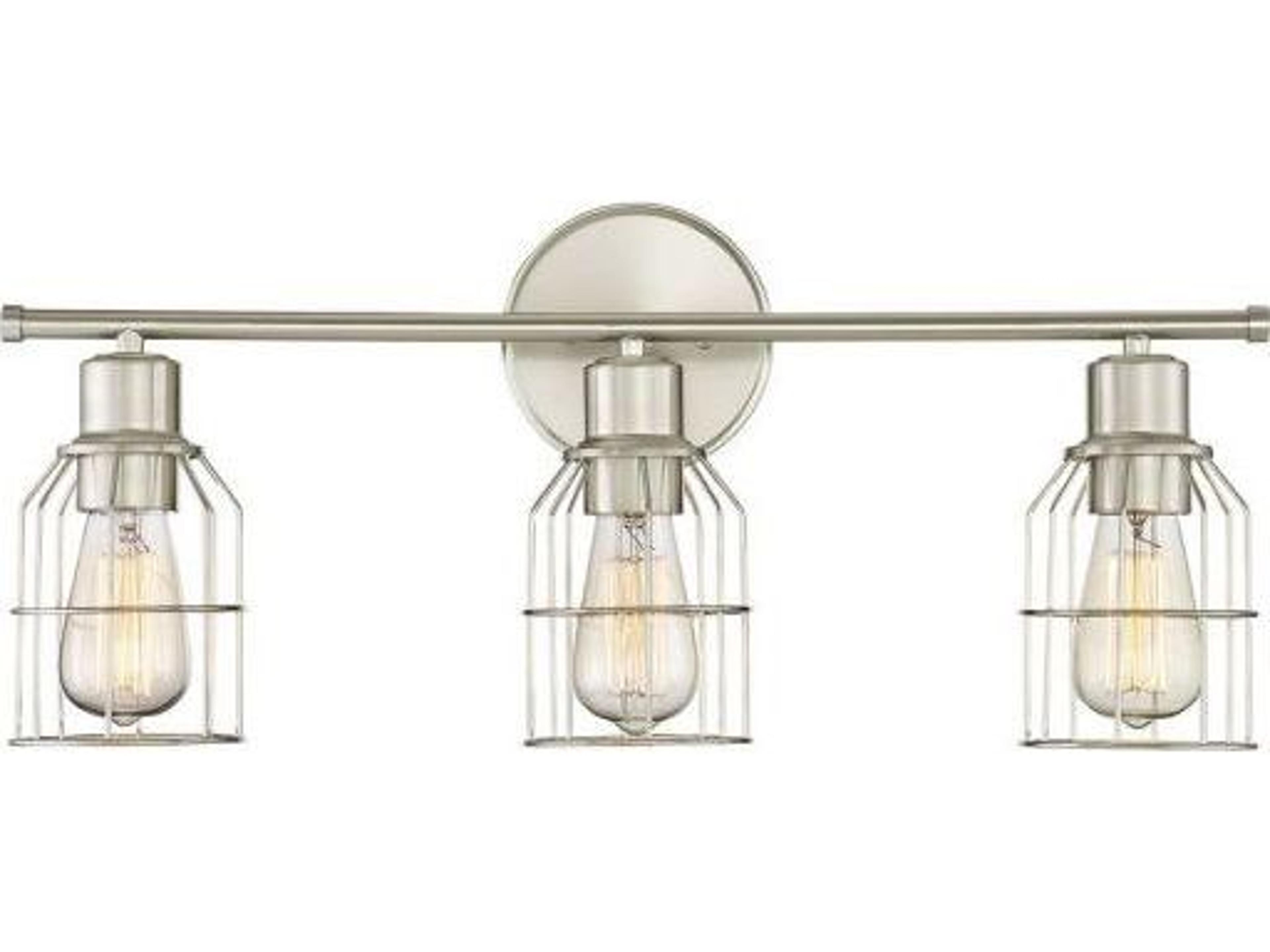 Savoy House Meridian 3-Light Brushed Nickel Vanity Light