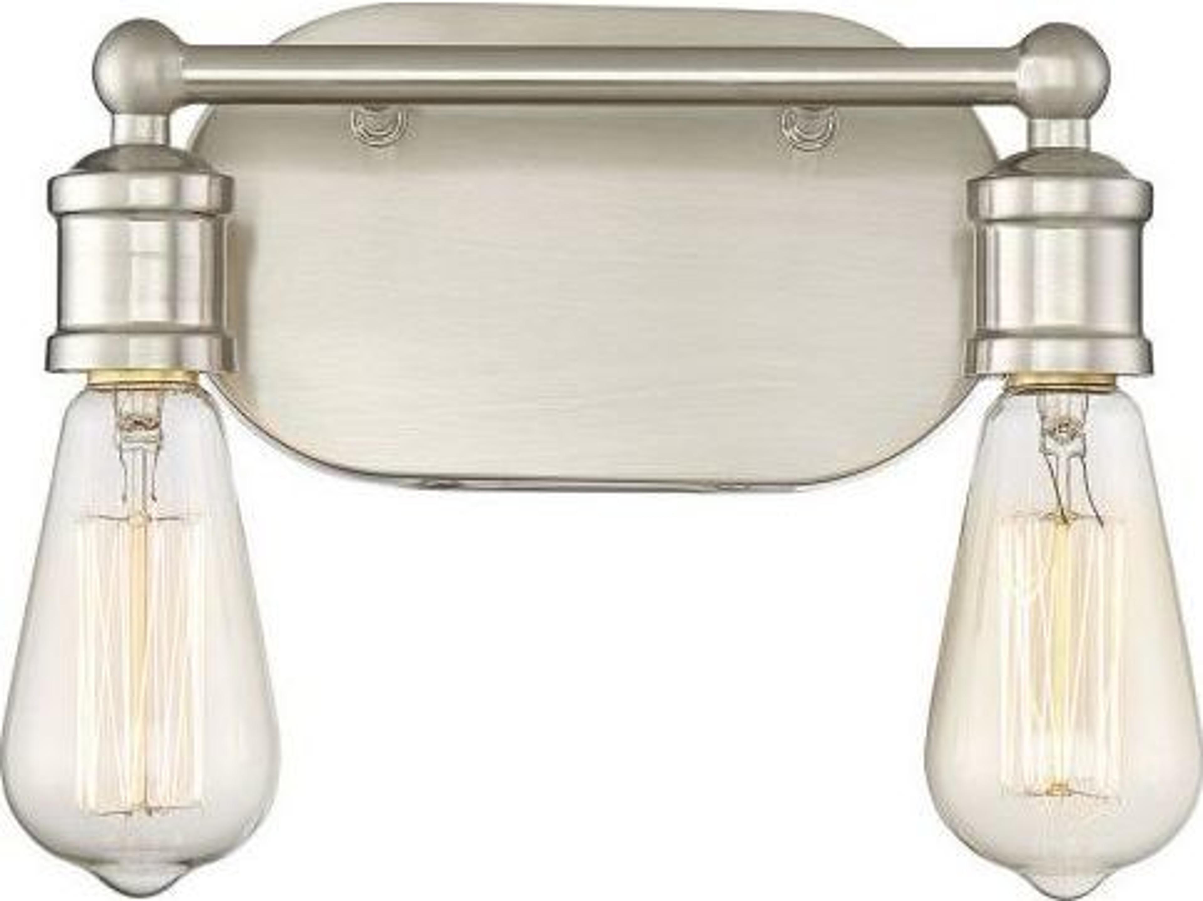 Savoy House Meridian 2-Light Brushed Nickel Vanity Light
