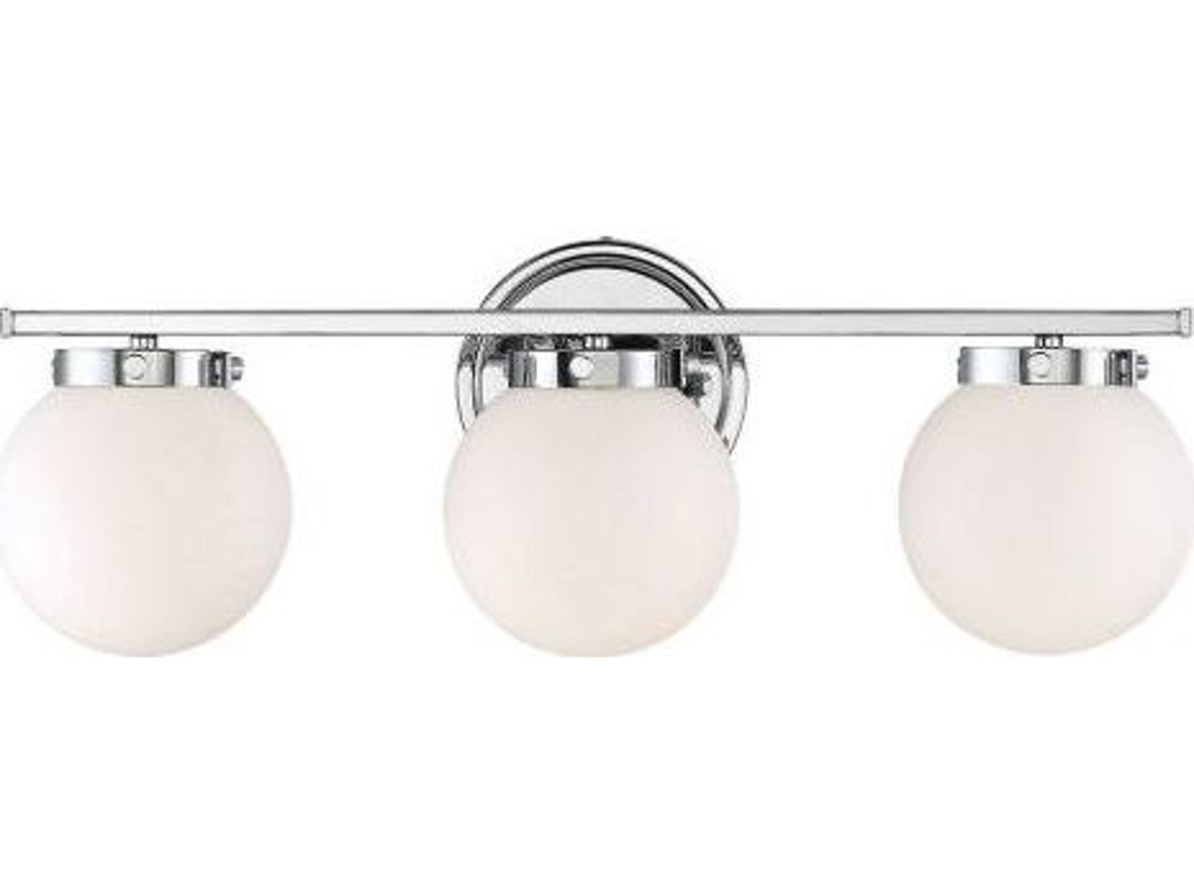 Savoy House Meridian 3-Light Chrome Glass Vanity Light