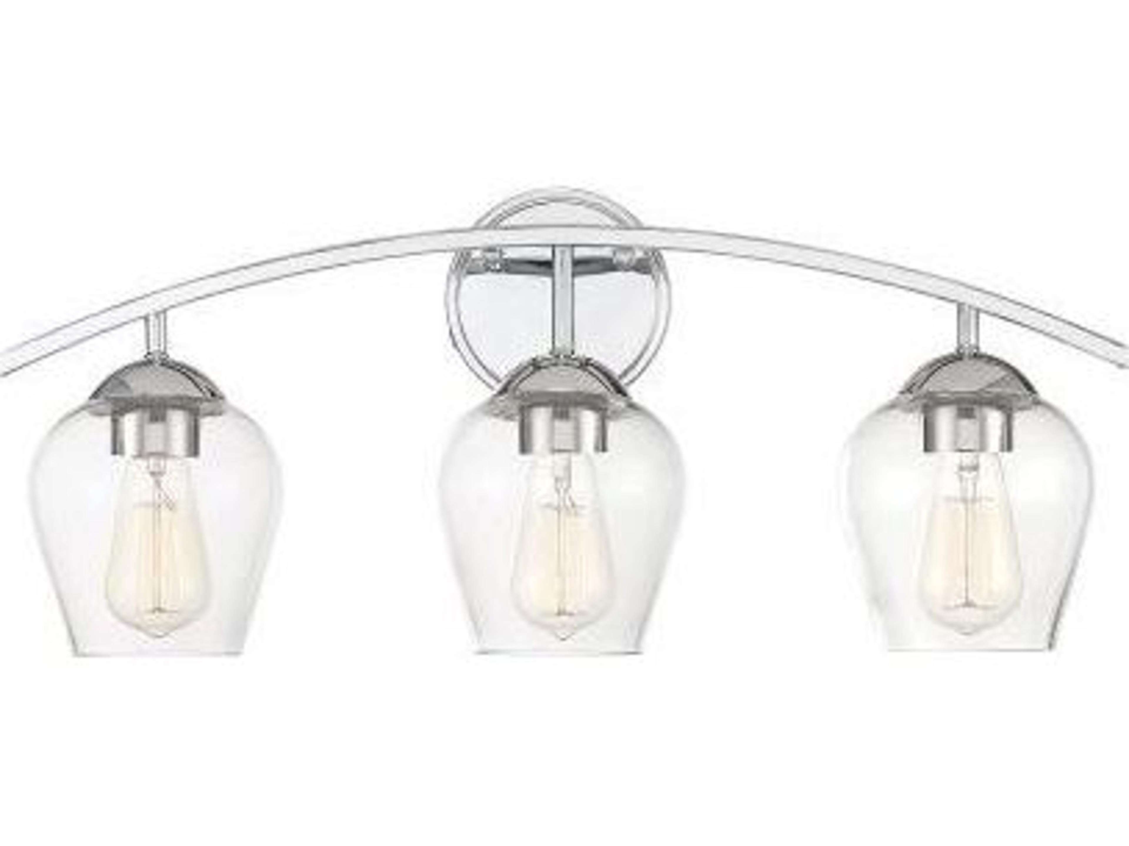 Savoy House Meridian 3-Light Chrome Glass Vanity Light
