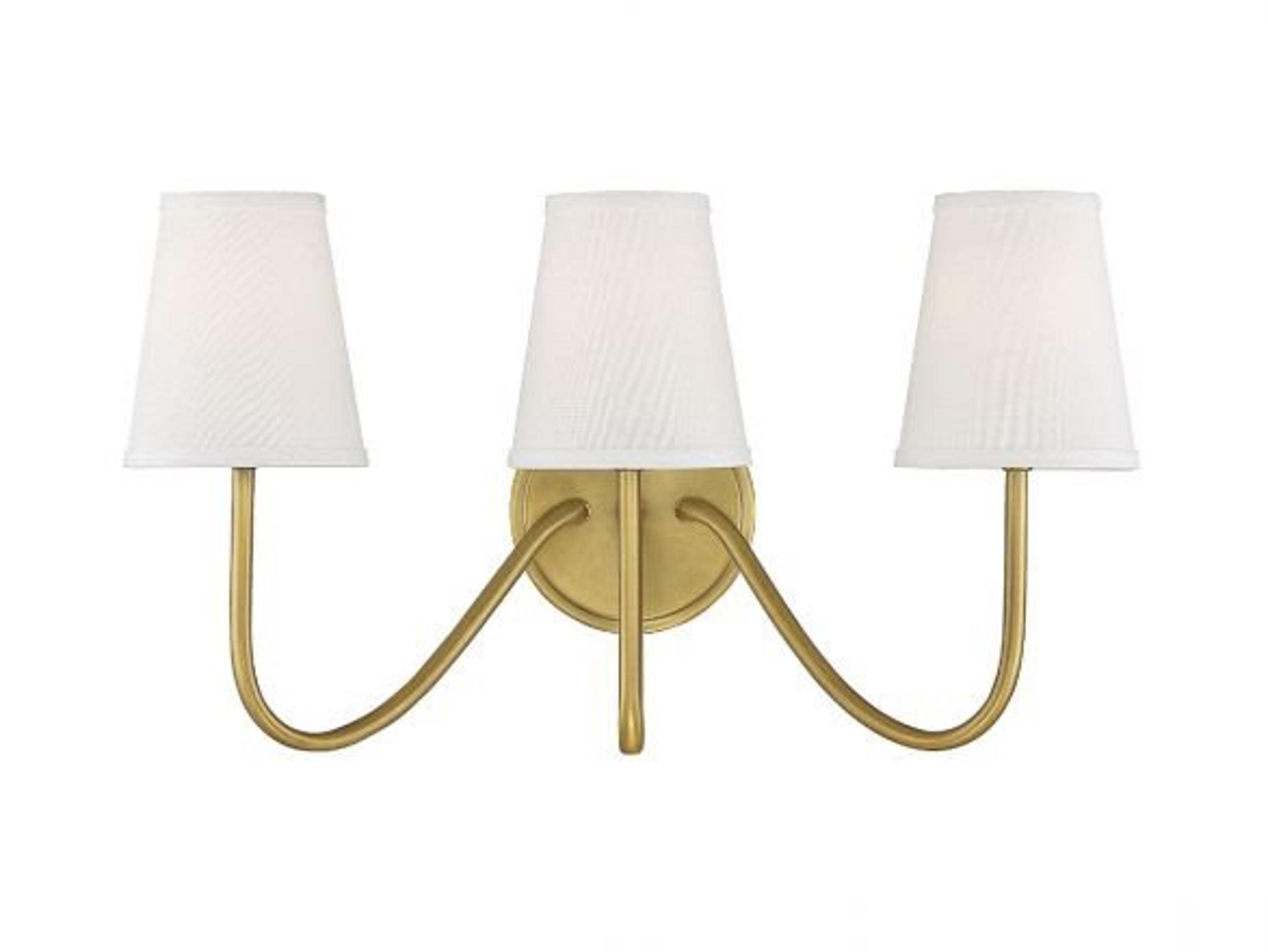 Savoy House Meridian 3-Light Natural Brass Vanity Light