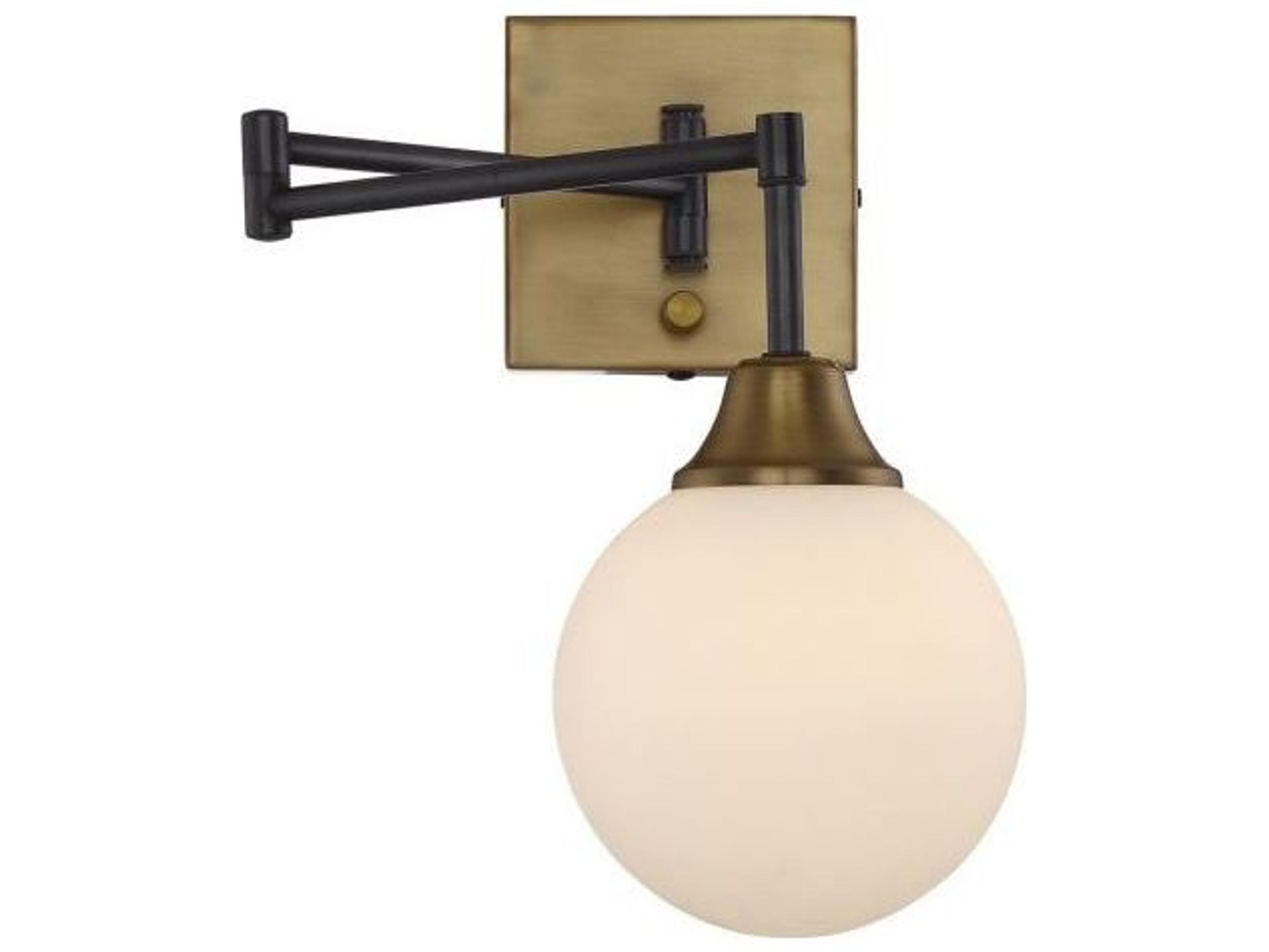 Savoy House Meridian 1-Light Oiled Rubbed Bronze Natural Brass Glass Wall Sconce