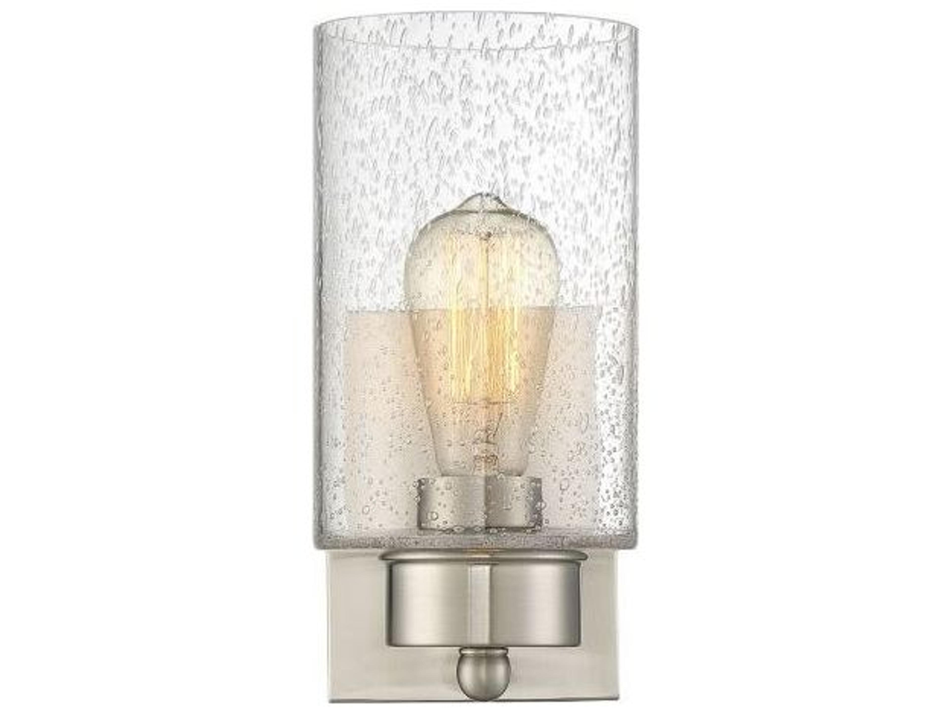 Savoy House Meridian 1-Light Brushed Nickel Glass Wall Sconce