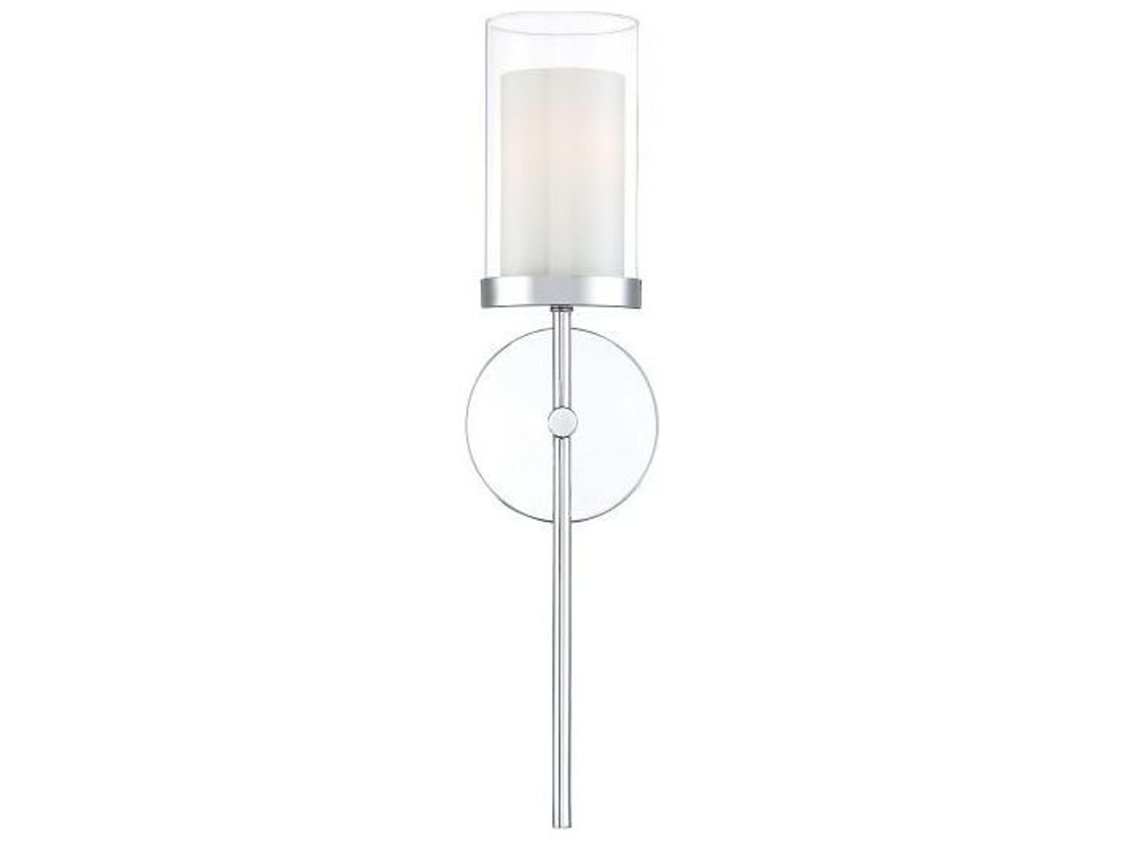 Savoy House Meridian 1-Light Chrome Glass Wall Sconce
