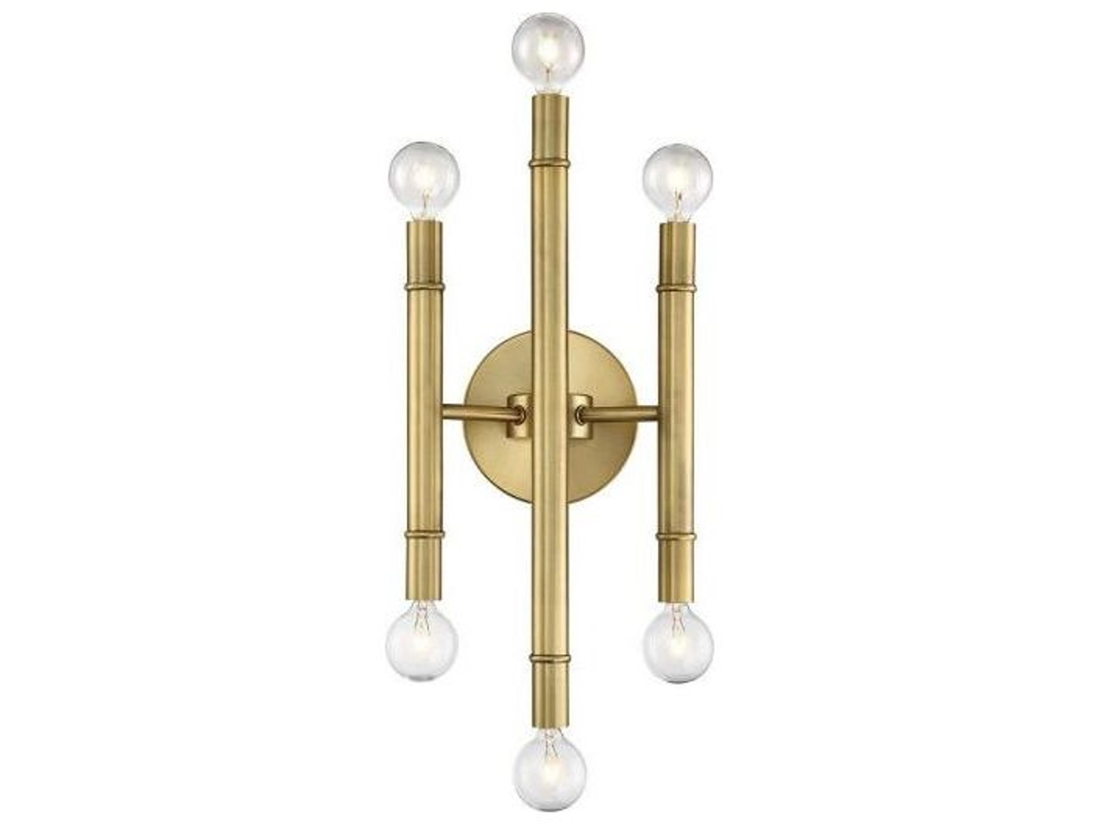Savoy House Meridian 6-Light Natural Brass Wall Sconce