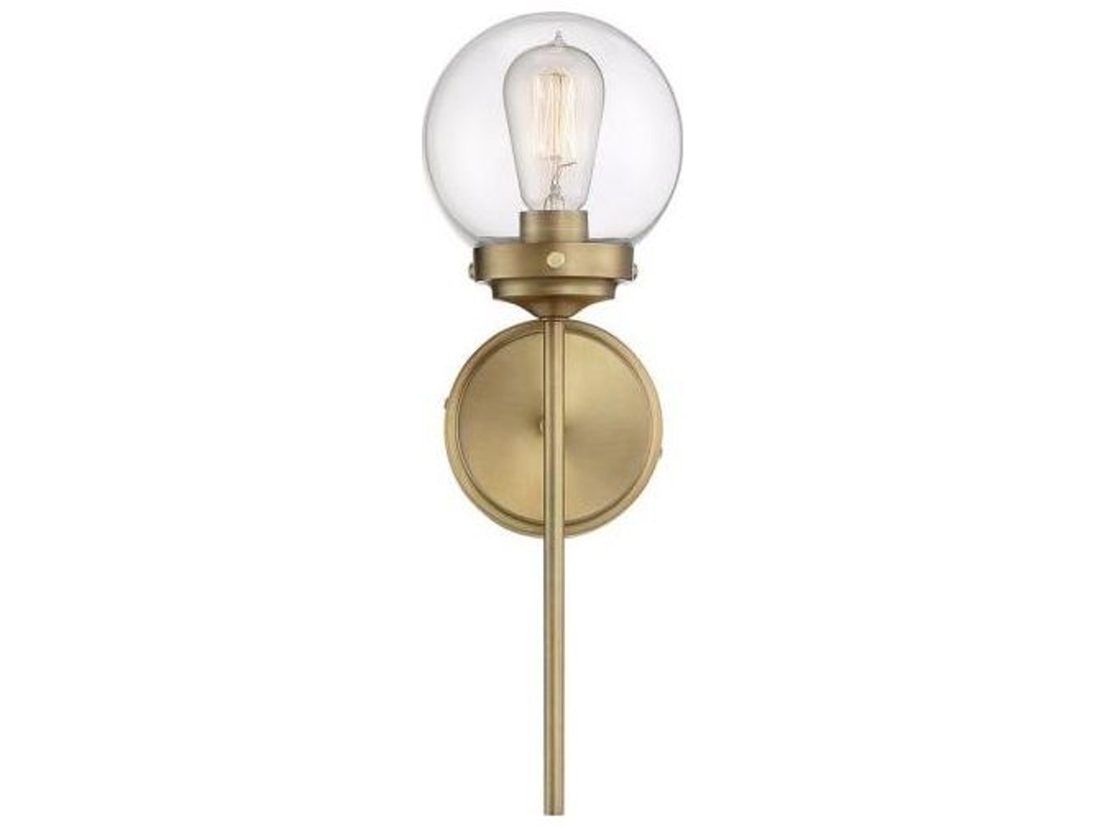 Savoy House Meridian 1-Light Natural Brass Glass Wall Sconce
