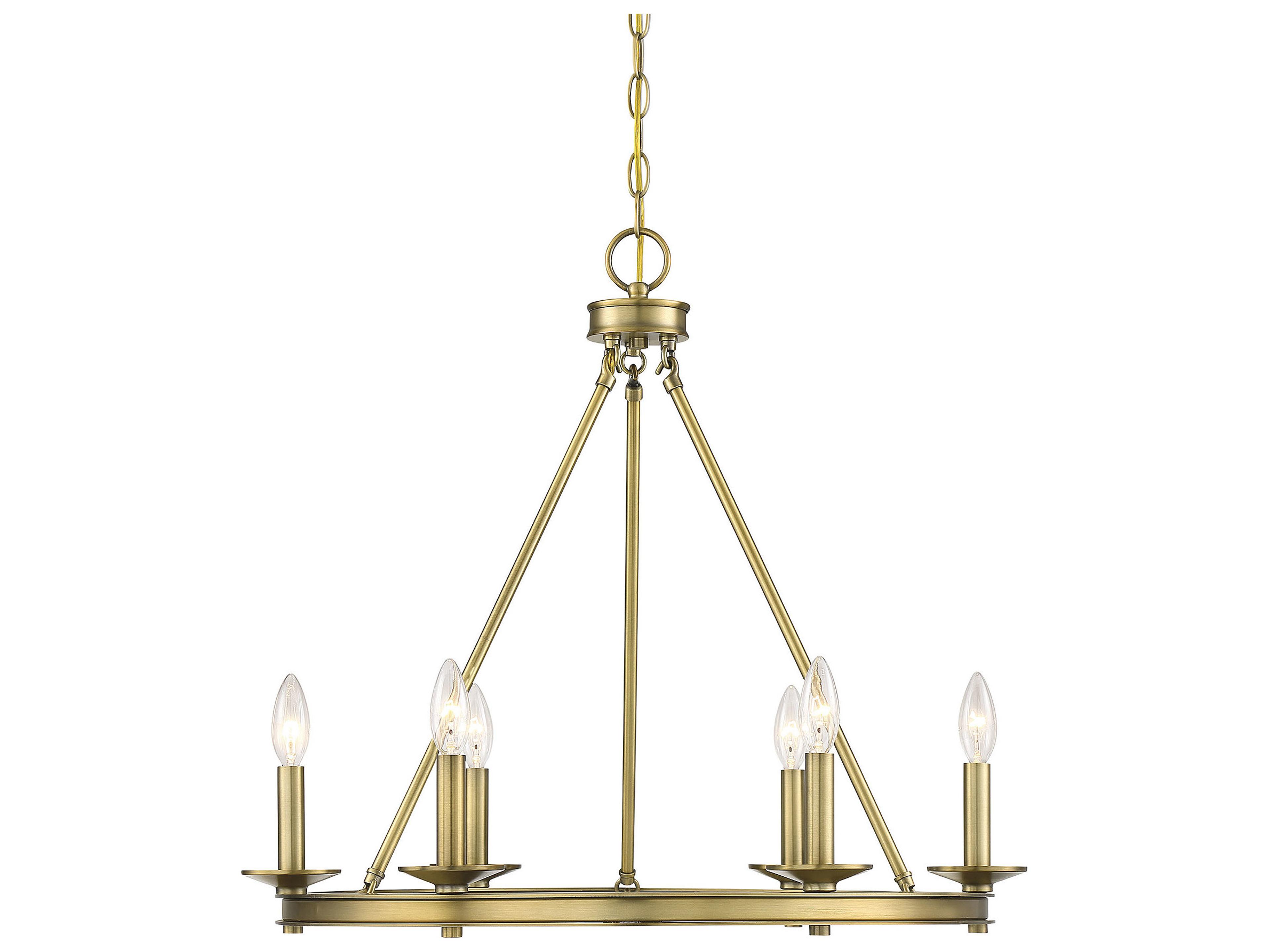 Savoy House Middleton 6-Light Warm Brass Candelabra Chandelier