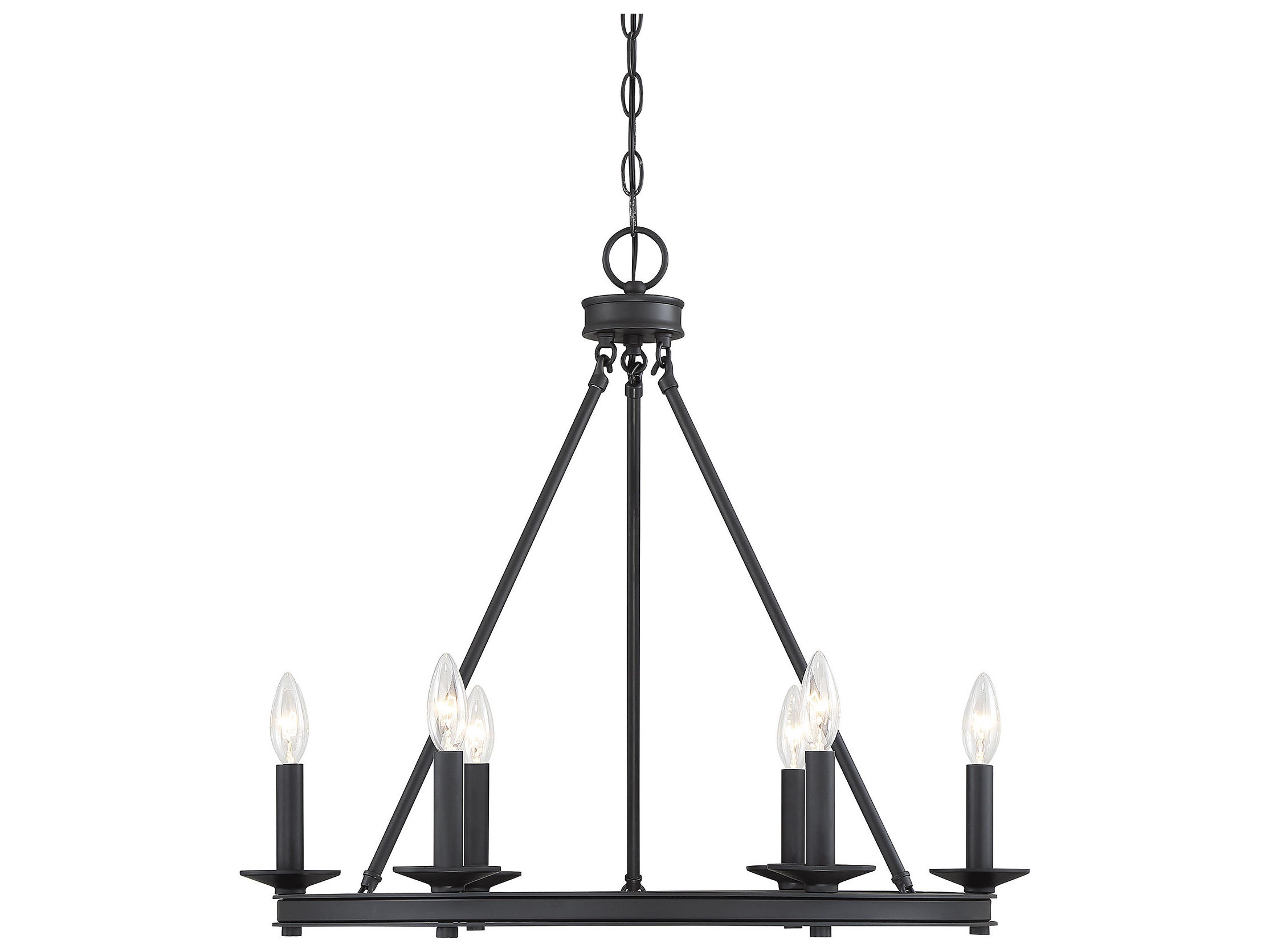 Savoy House Middleton 6-Light Matte Black Candelabra Chandelier