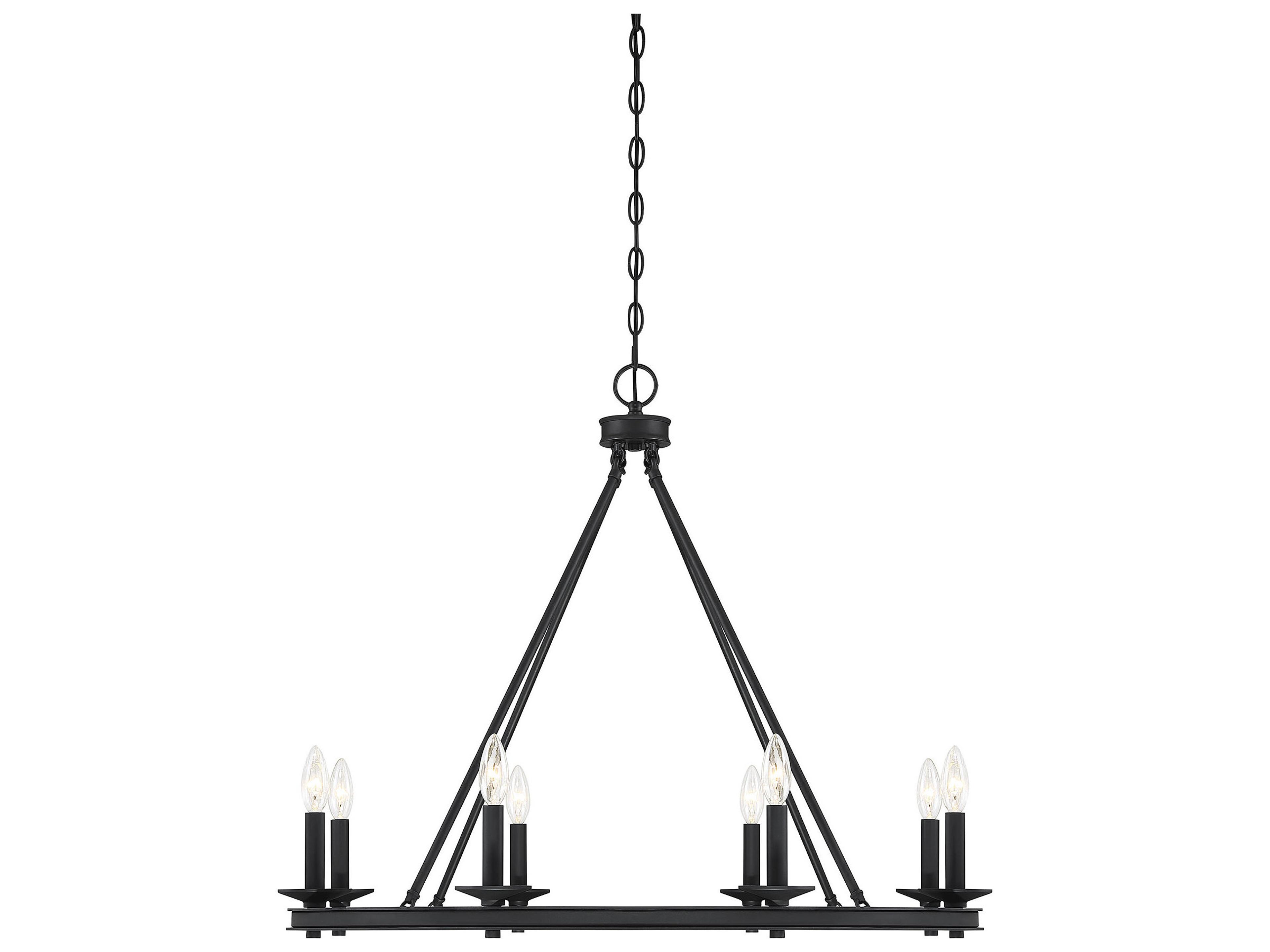 Savoy House Middleton 8-Light Matte Black Candelabra Chandelier