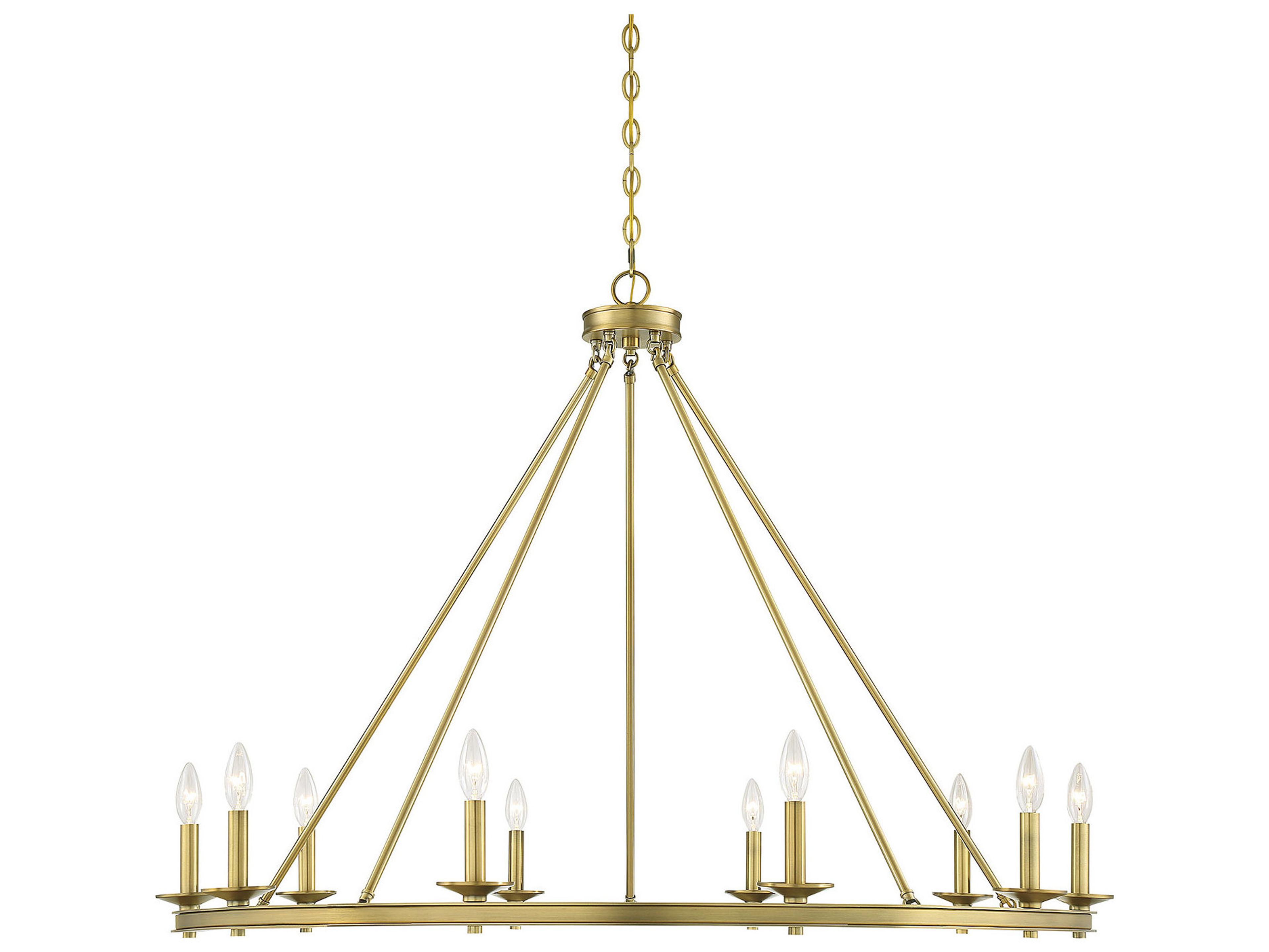 Savoy House Middleton 10-Light Warm Brass Candelabra Chandelier