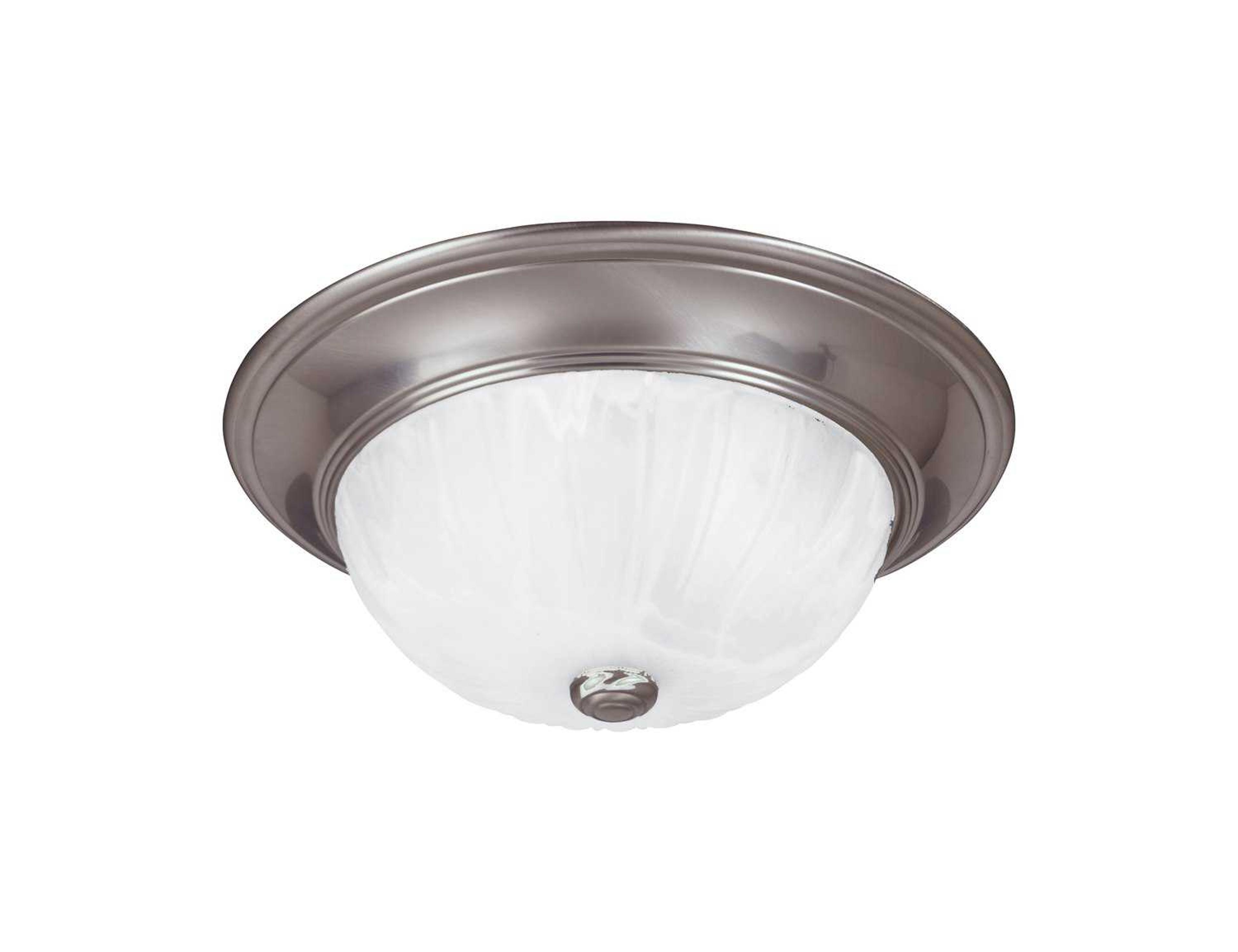 Savoy House Flush Mount 2-Light Satin Nickel Glass Bowl