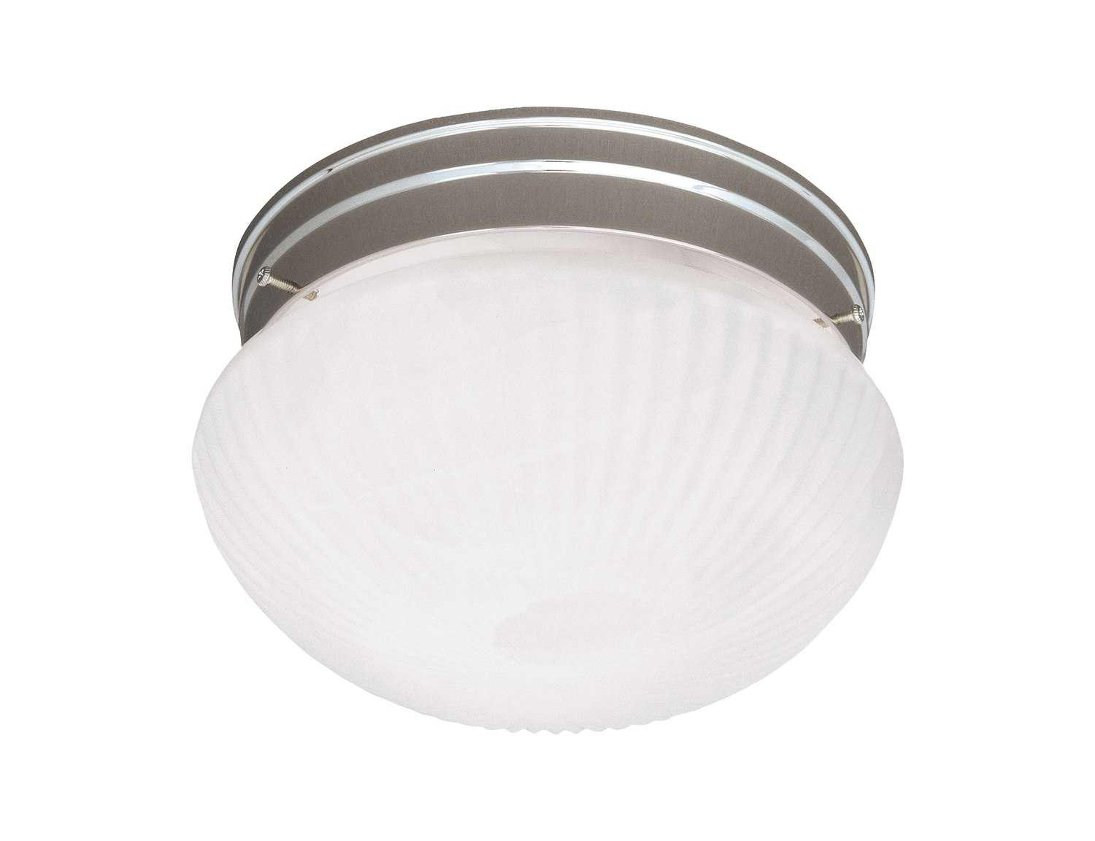 Savoy House Flush Mount 2-Light Satin Nickel Glass Bowl