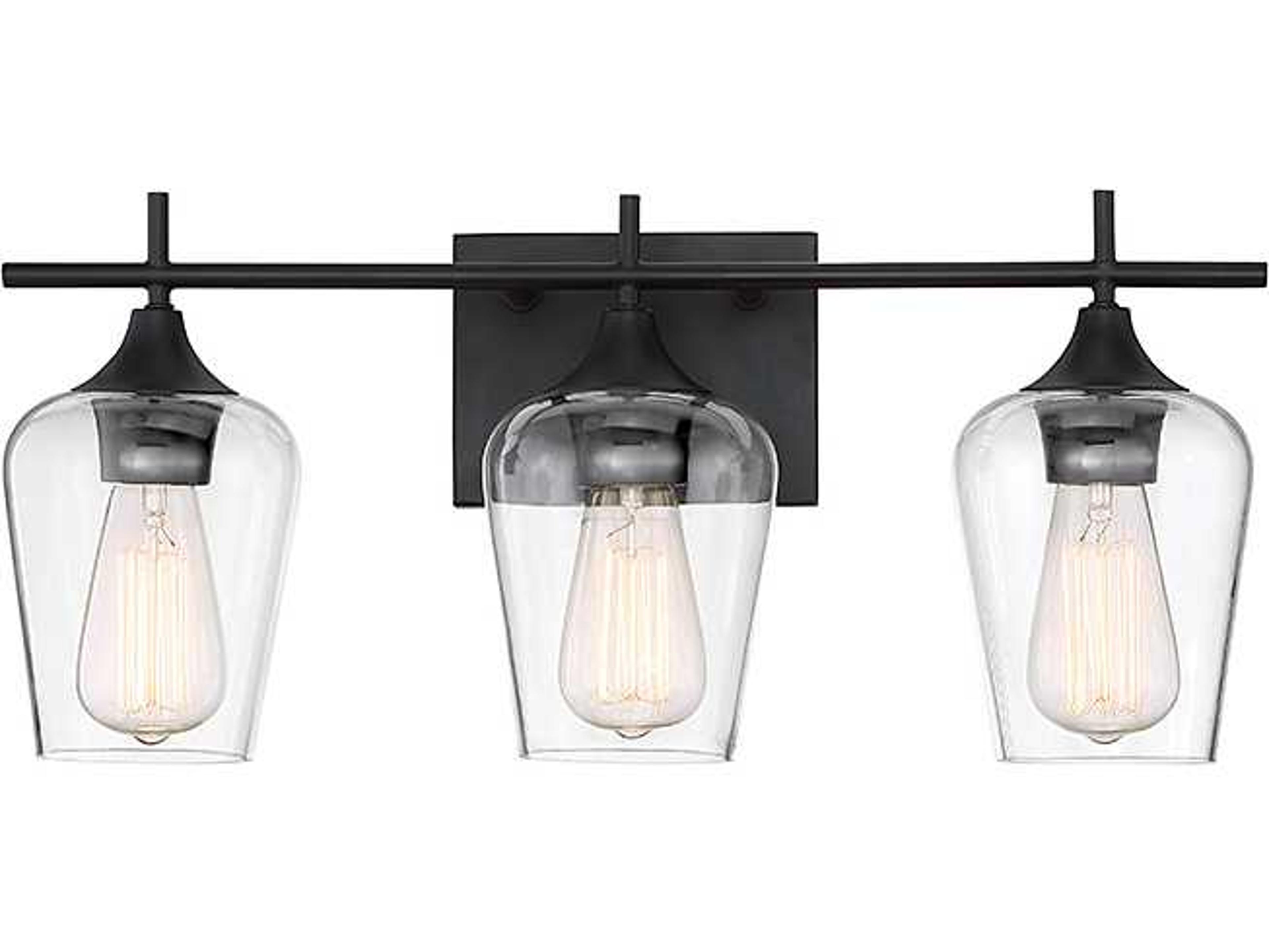 Savoy House Octave 3-Light English Bronze Glass Vanity Light