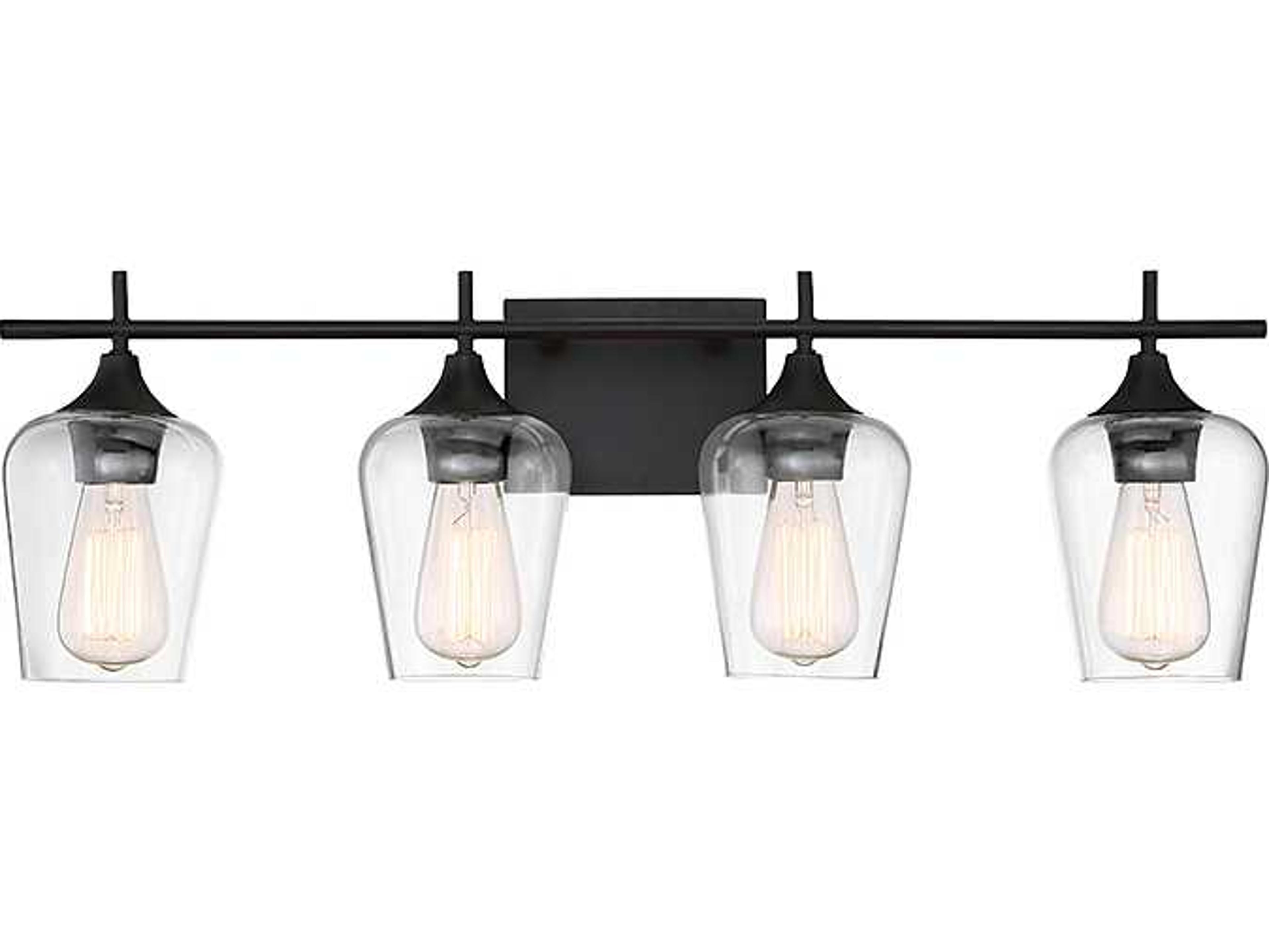 Savoy House Octave 4-Light English Bronze Glass Vanity Light