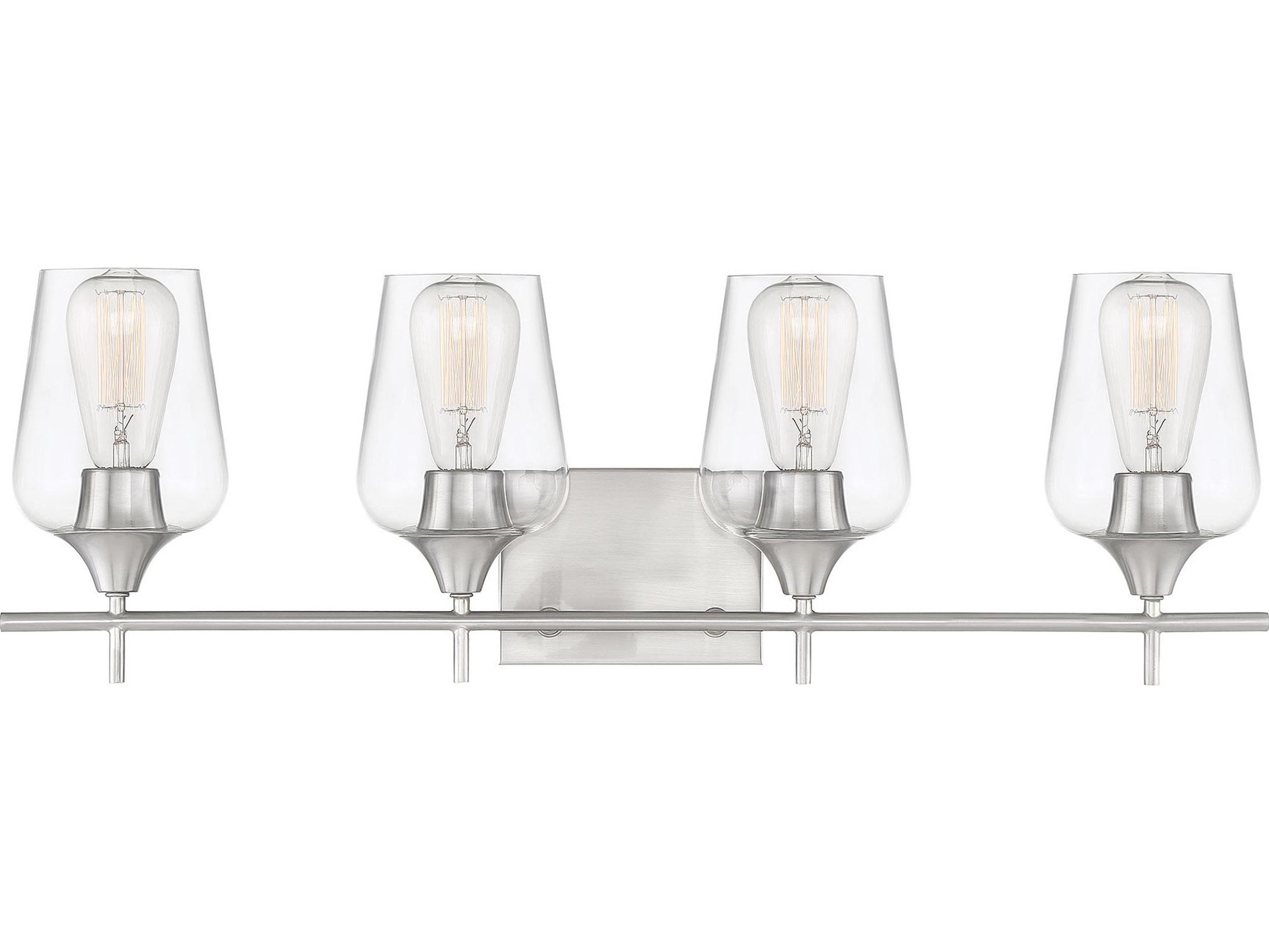 Savoy House Octave 4-Light Satin Nickel Glass Vanity Light