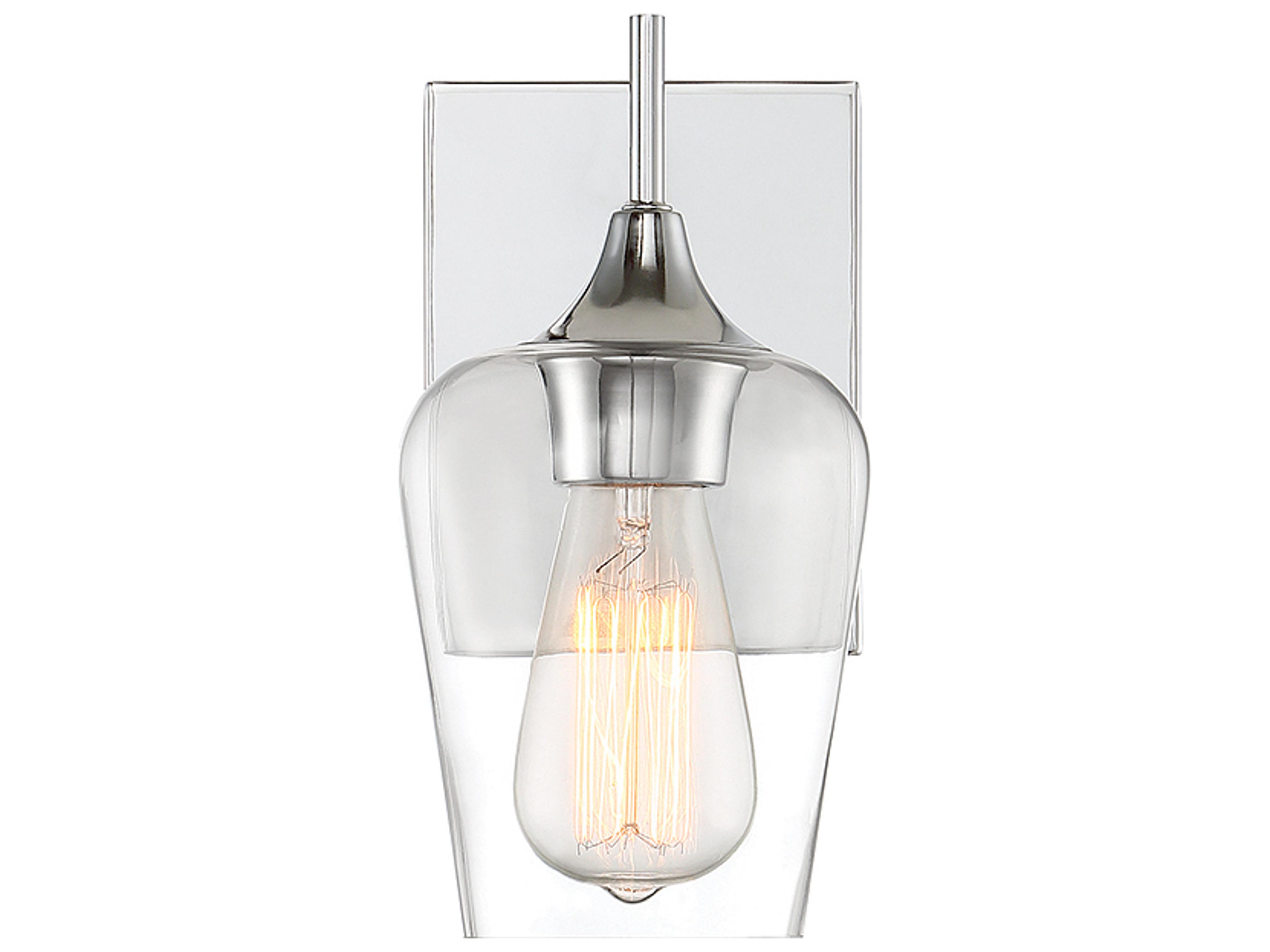 Savoy House Octave 1-Light Polished Chrome Glass Wall Sconce