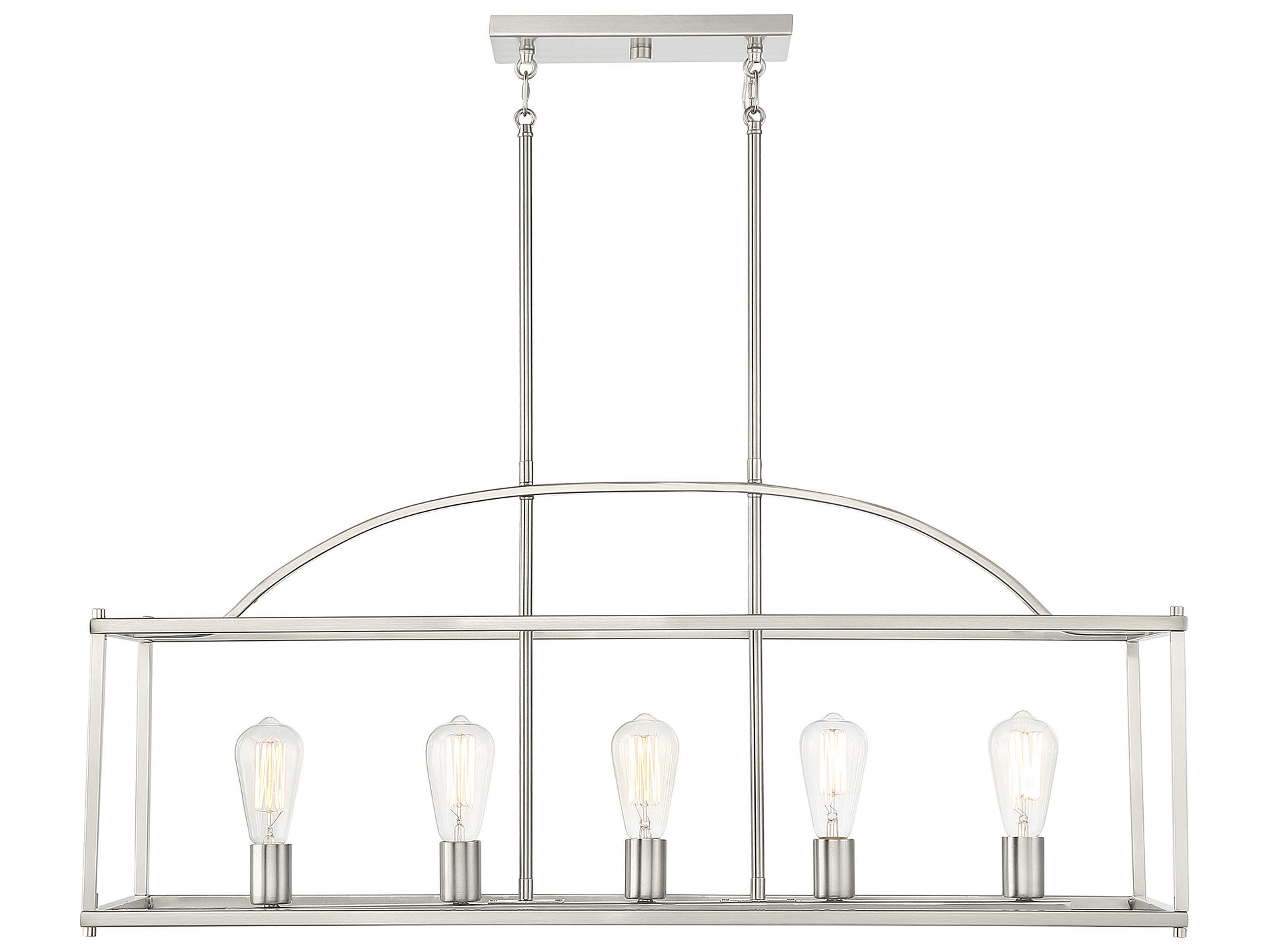 Savoy House Palladian 5-Light Satin Nickel Island Pendant