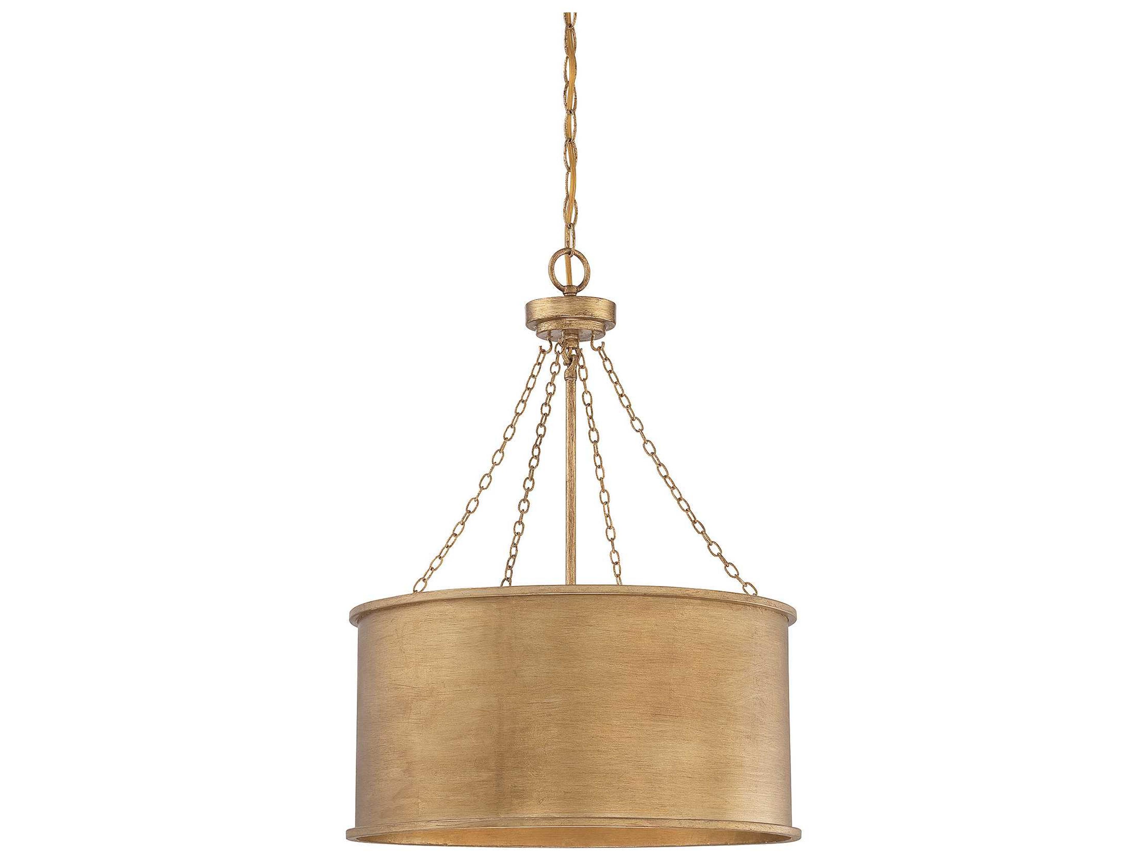 Savoy House Rochester 4-Light Gold Patina Drum Pendant