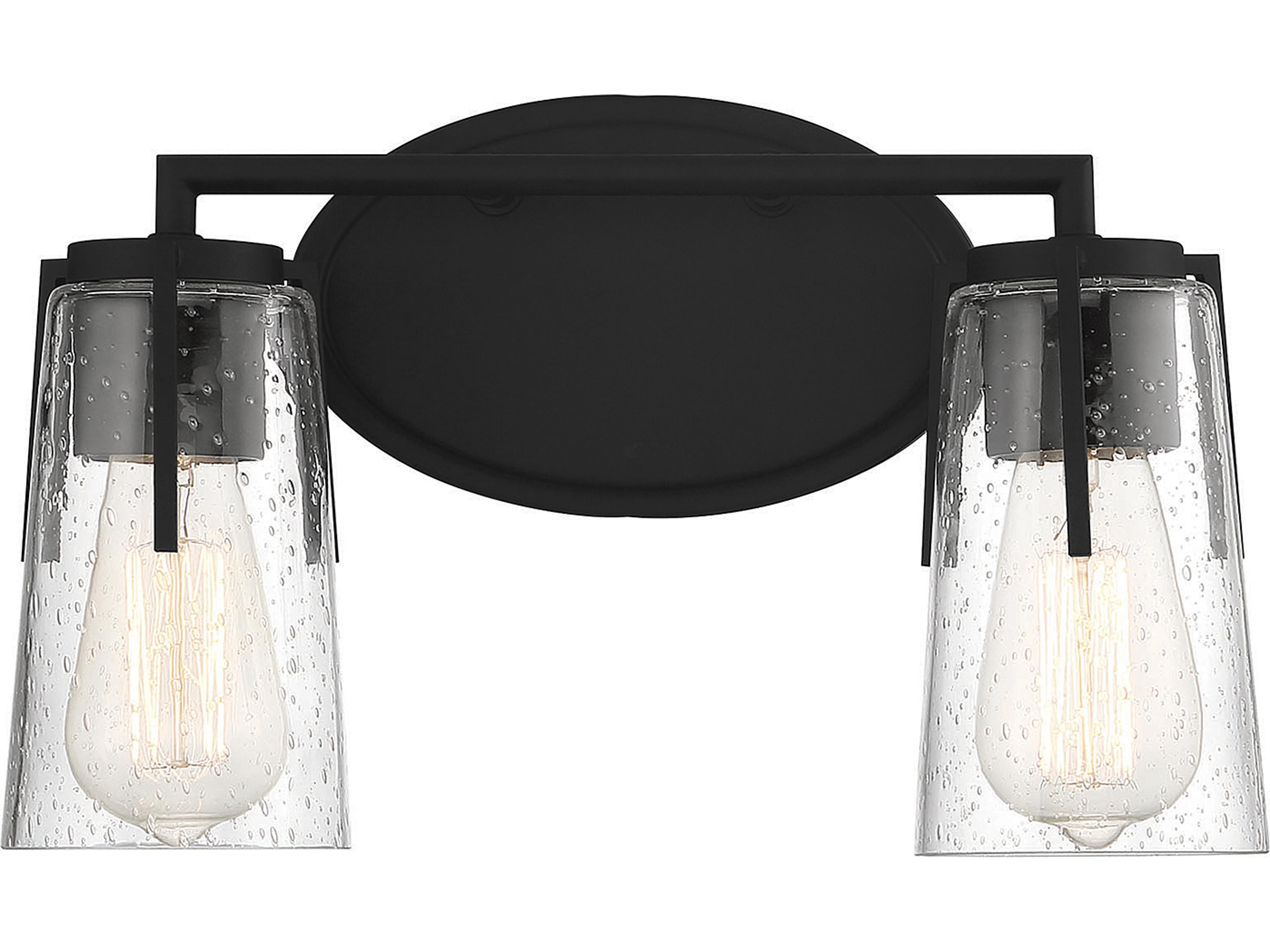 Savoy House Sacremento 2-Light Black Glass Vanity Light