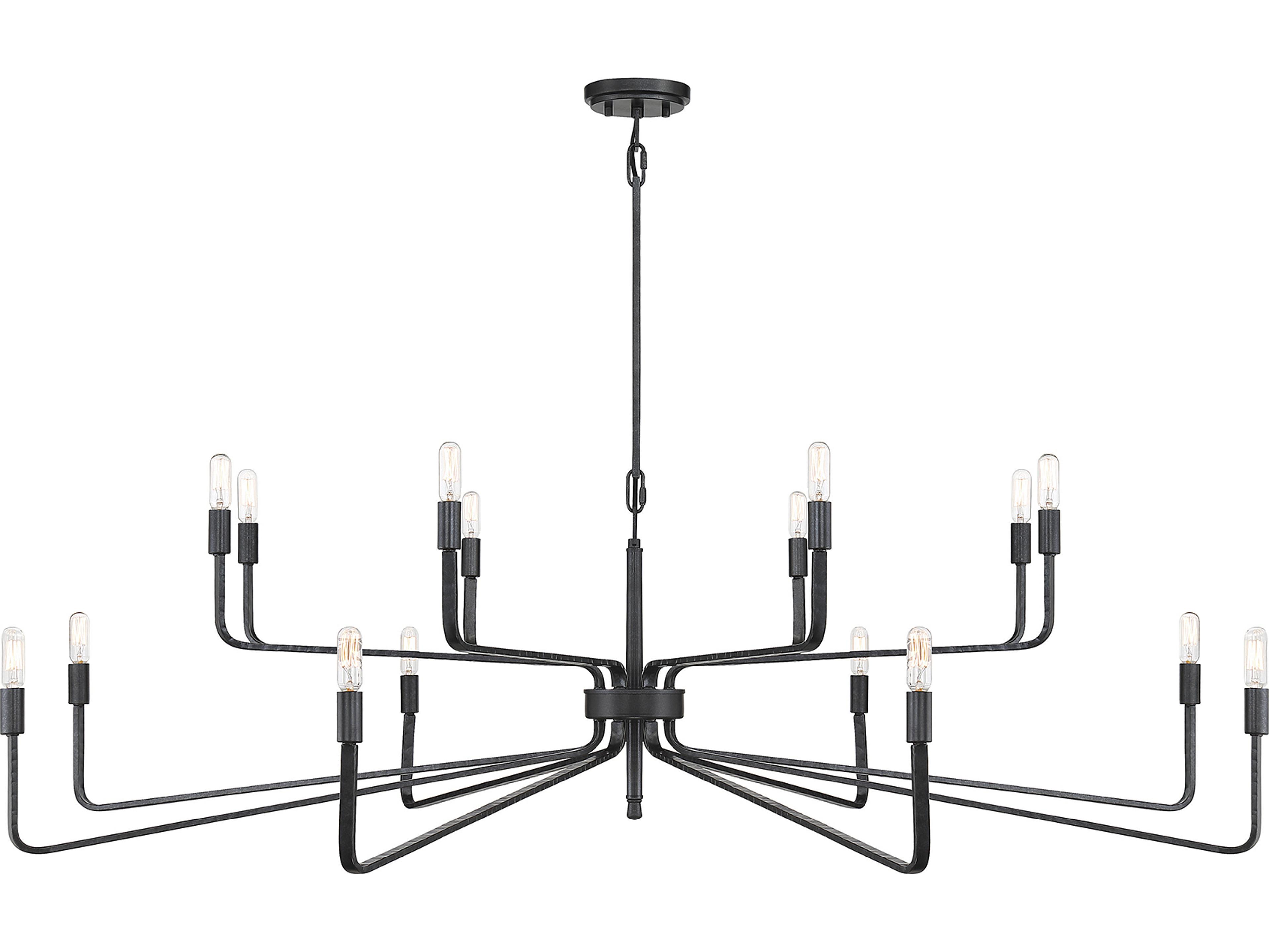 Savoy House Salem 16-Light Forged Iron Black Chandelier