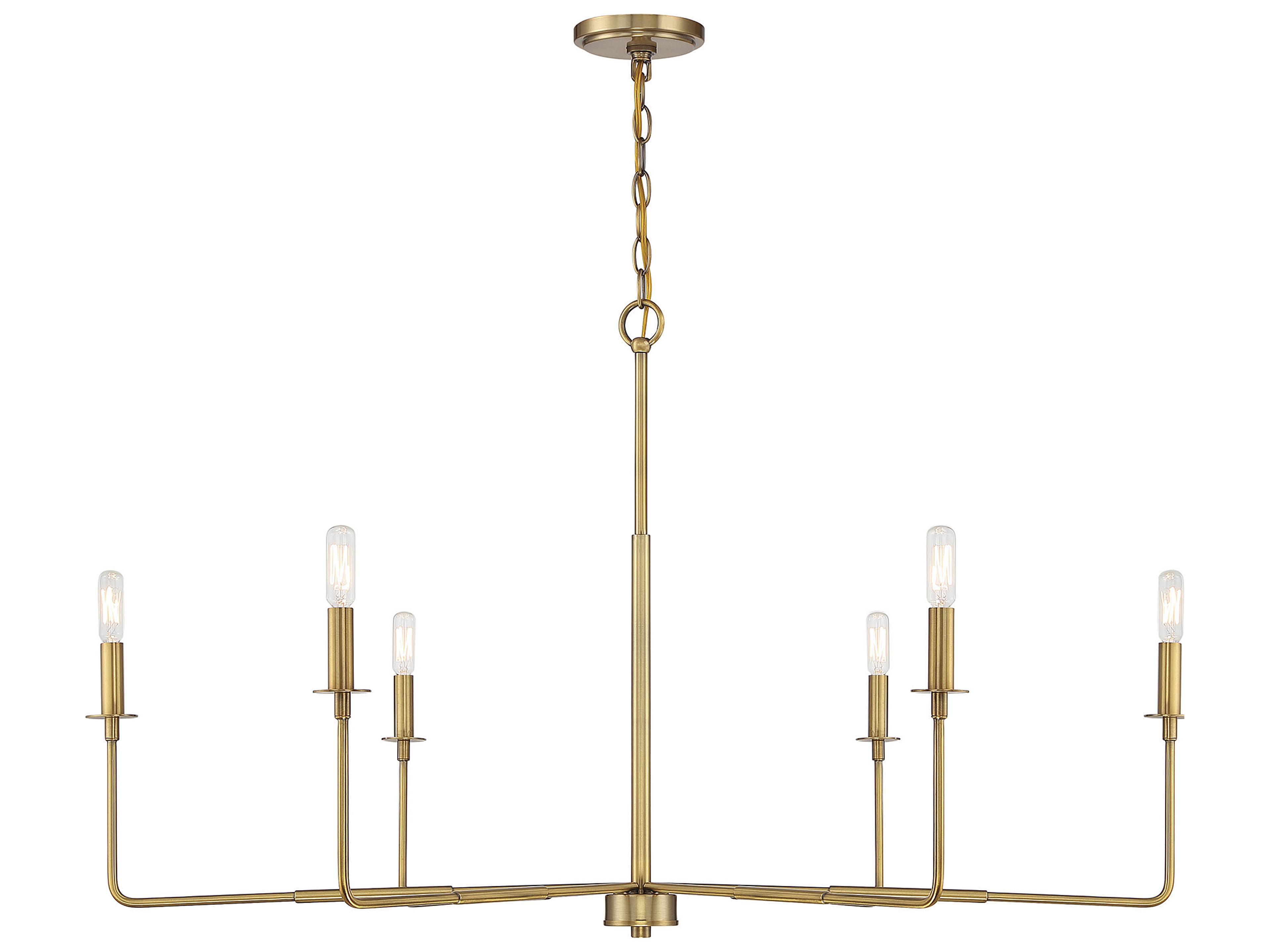 Savoy House Salerno 6-Light Warm Brass Chandelier
