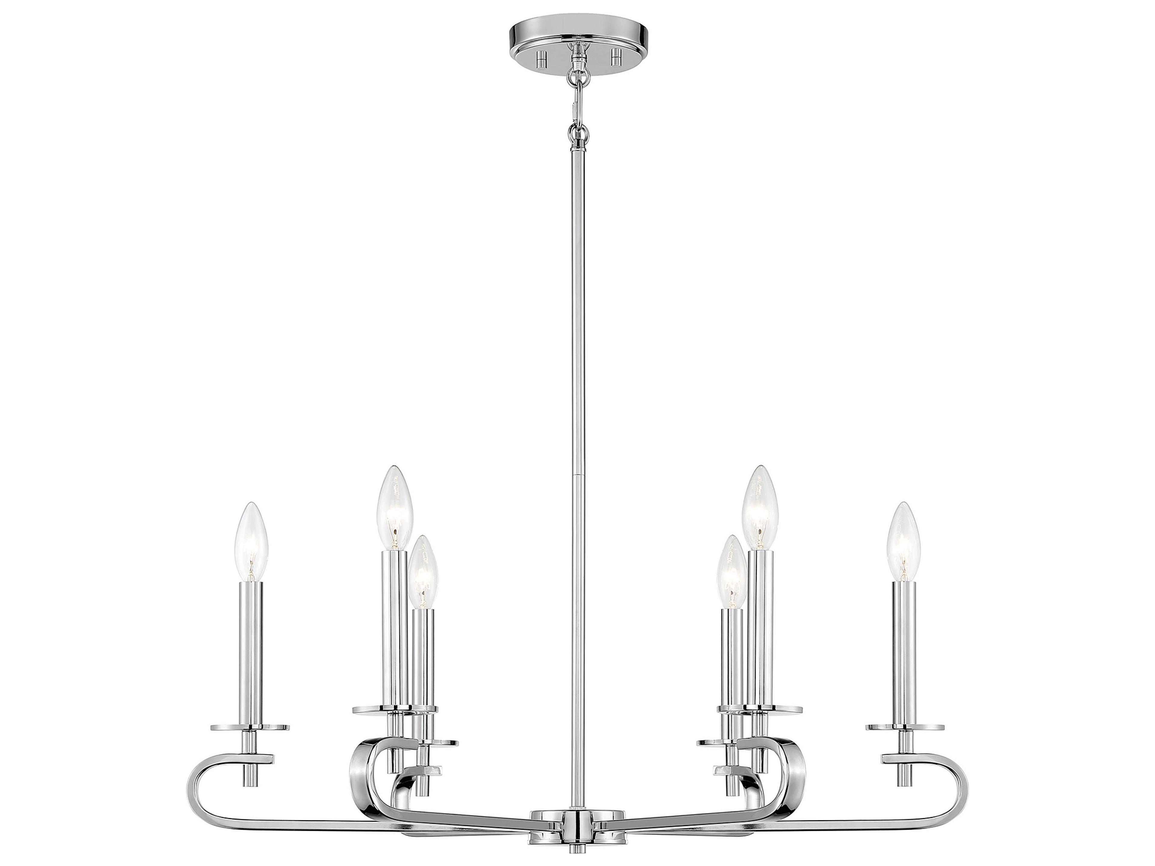 Savoy House Torino 6-Light Polished Nickel Candelabra Tiered Chandelier