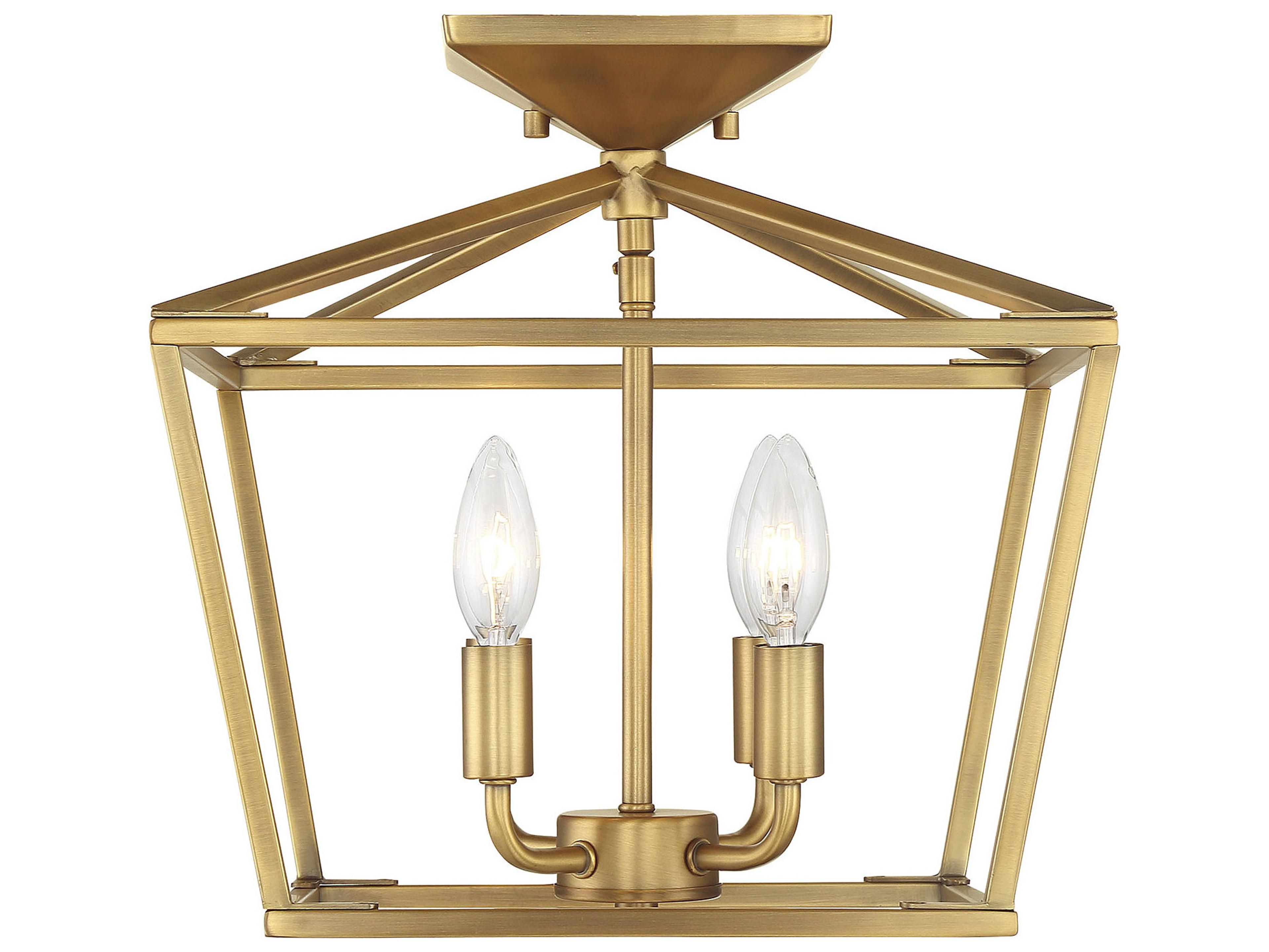 Savoy House Townsend 4-Light Warm Brass Tiered Semi Flush Mount