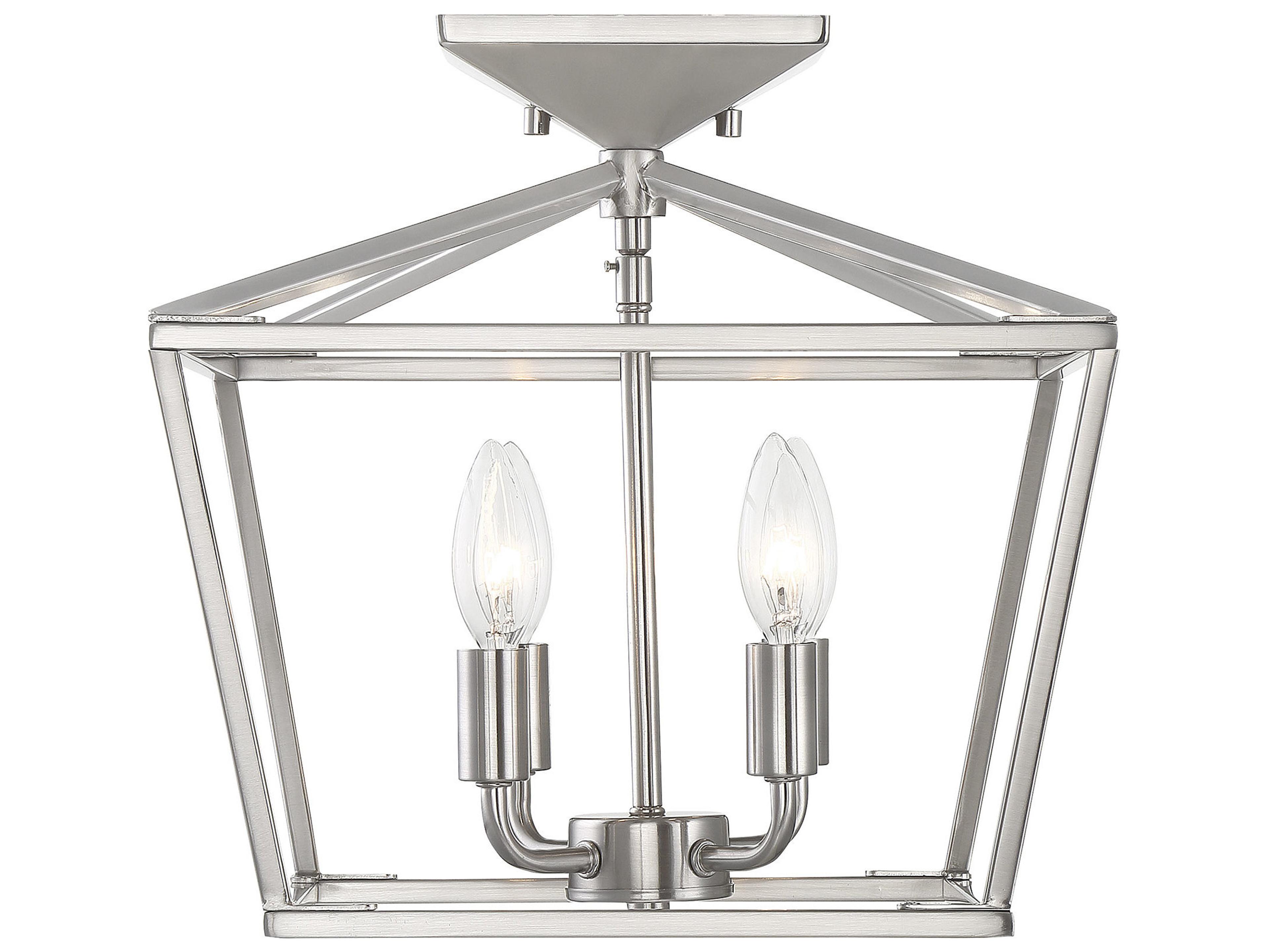 Savoy House Townsend 4-Light Satin Nickel Tiered Semi Flush Mount