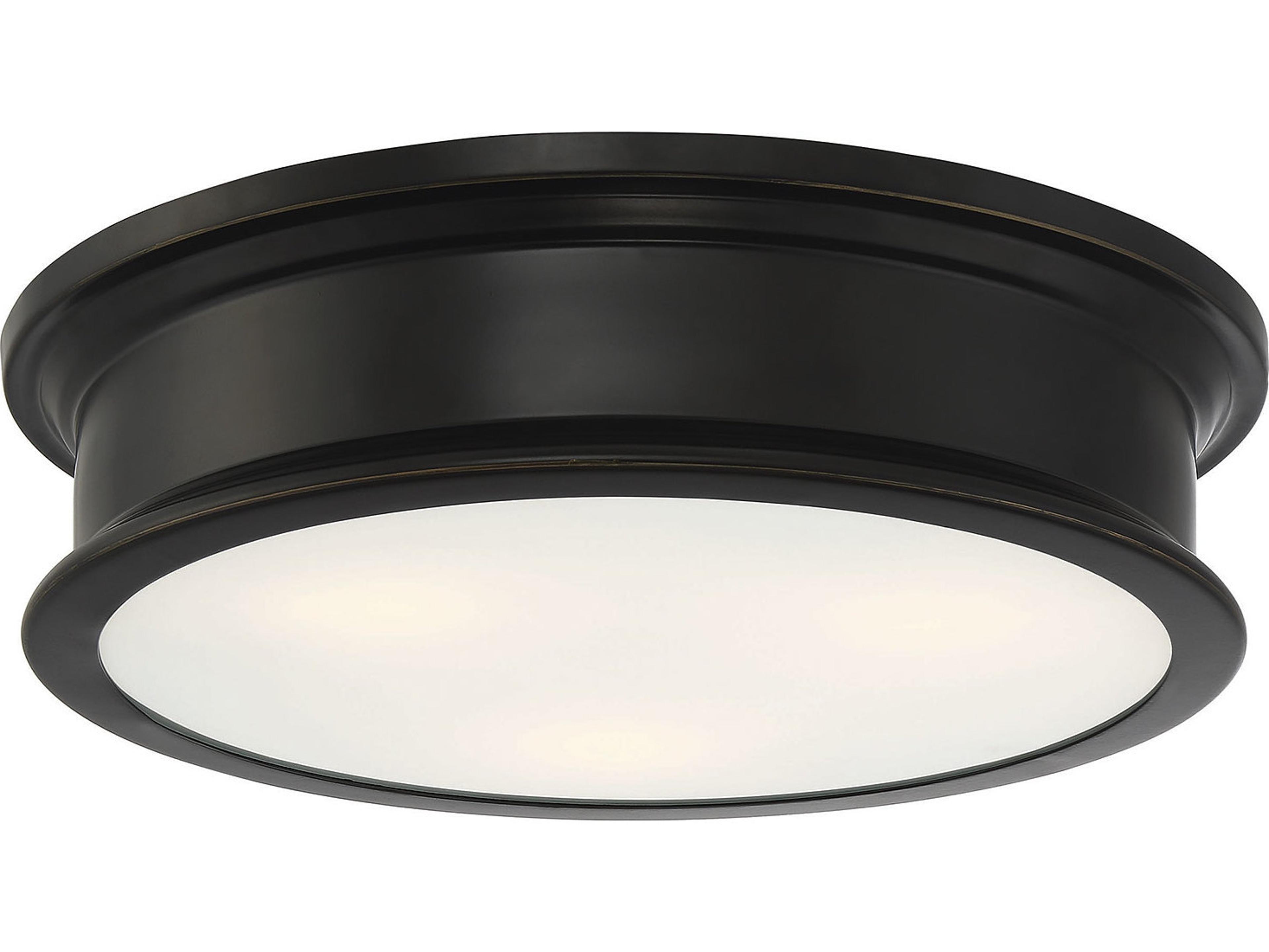 Savoy House Watkins 3-Light Classica Bronze Glass Drum Flush Mount