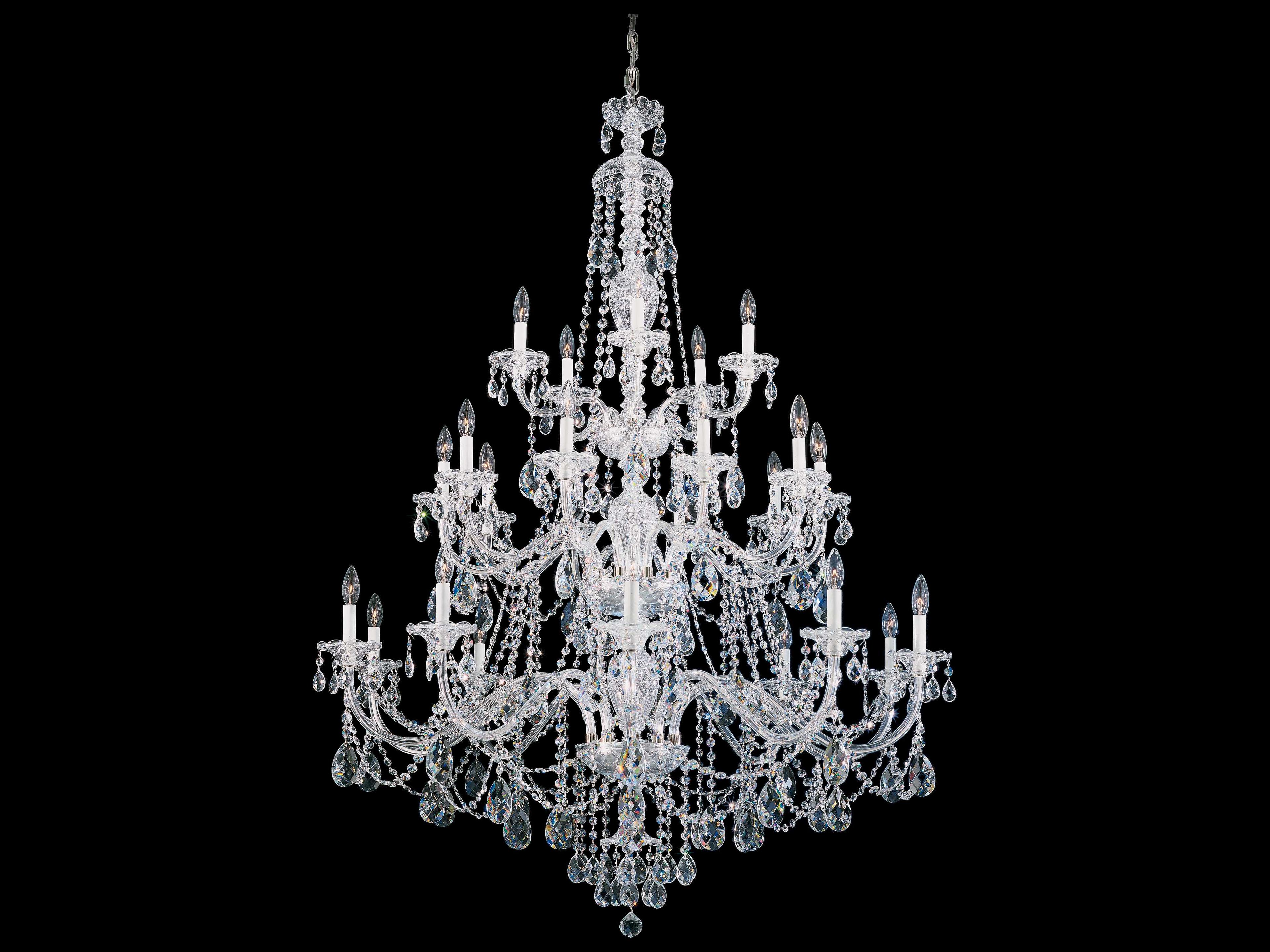 Schonbek Sterling 25-Light Silver Crystal Candelabra Chandelier