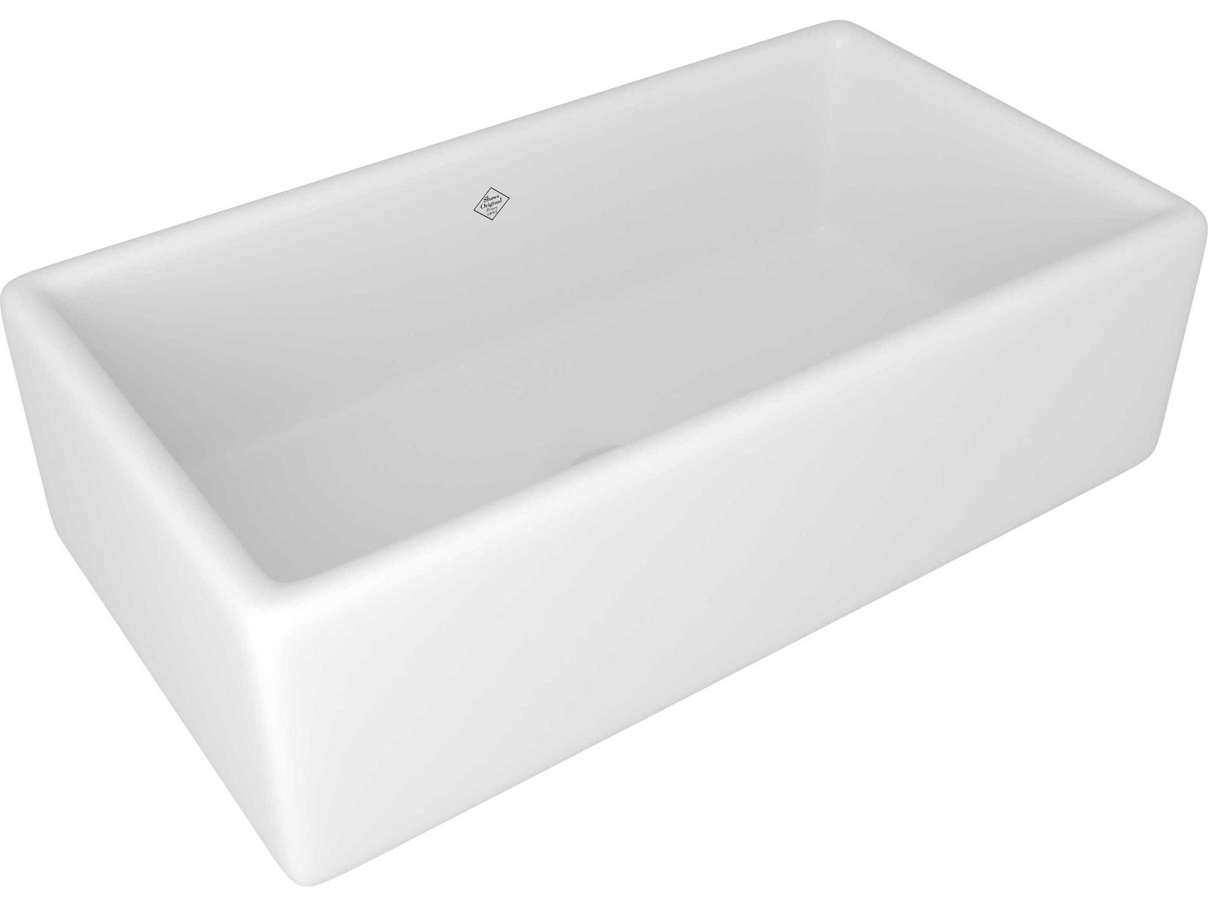 Shaws Original Lancaster White 33" Rectangular Single Bowl Farmhouse Kitchen Sink