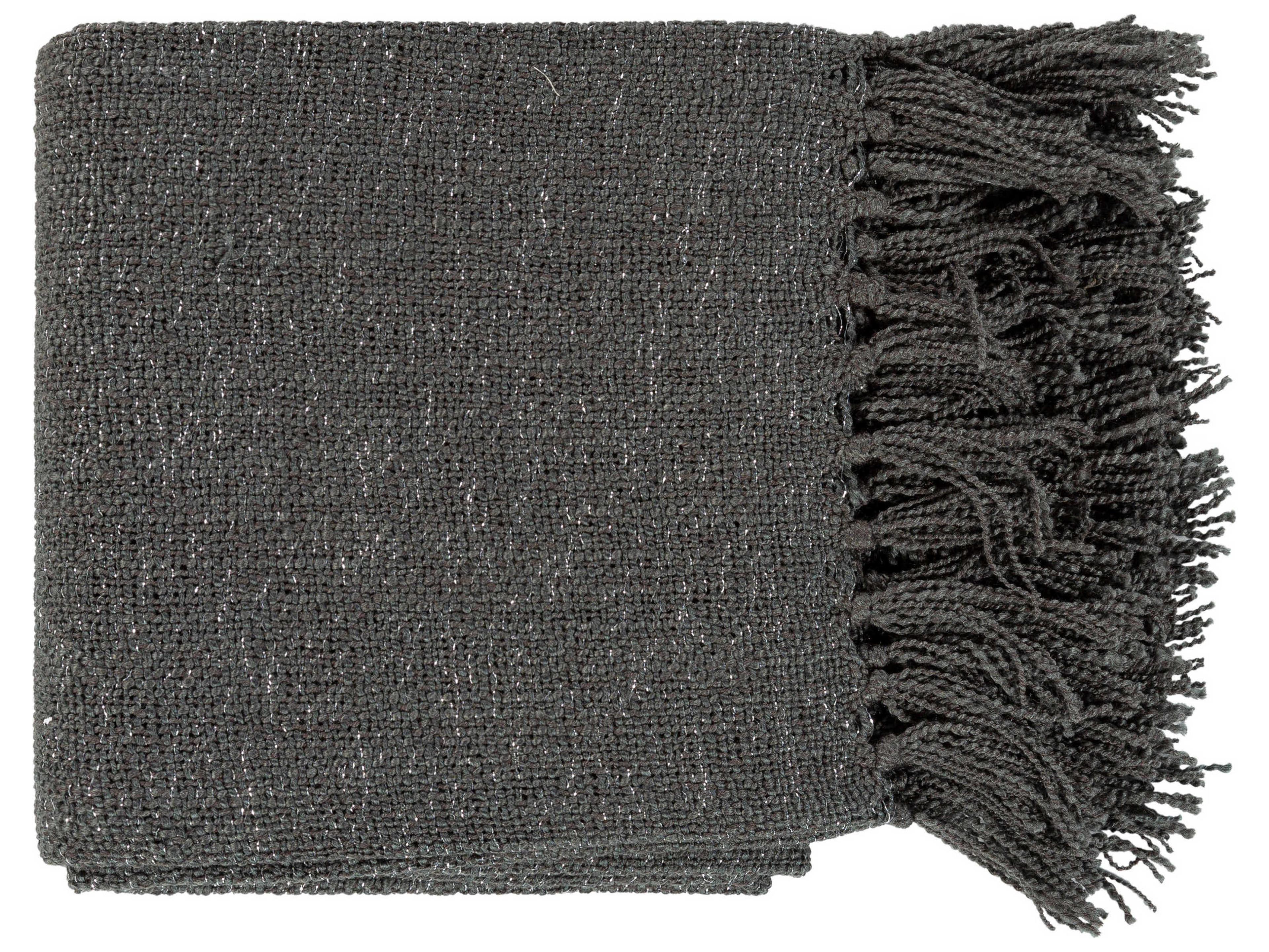 Surya Tilda Charcoal / Metallic Silver Throw