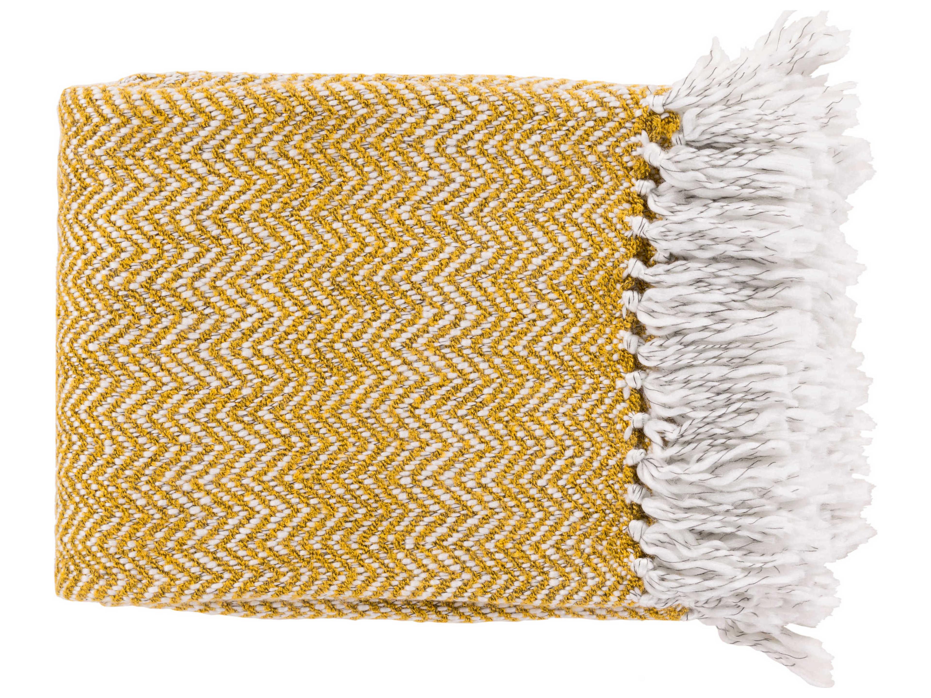 Surya Trina Saffron / White / Charcoal Throw