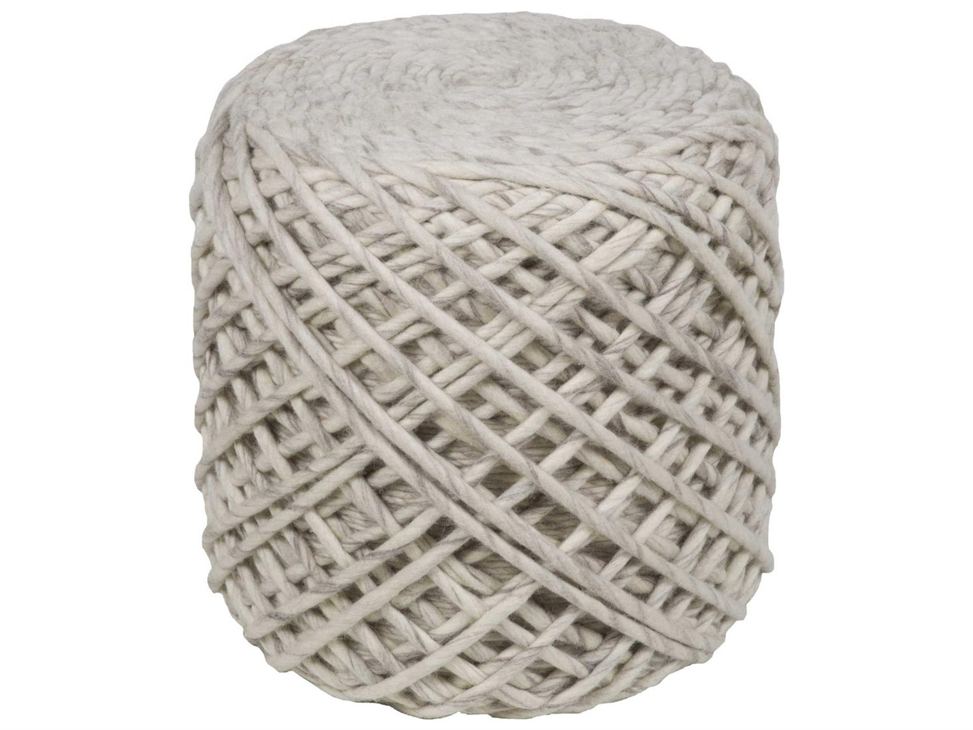 Surya Yukon Cream Charcoal Camel Gray Ottoman