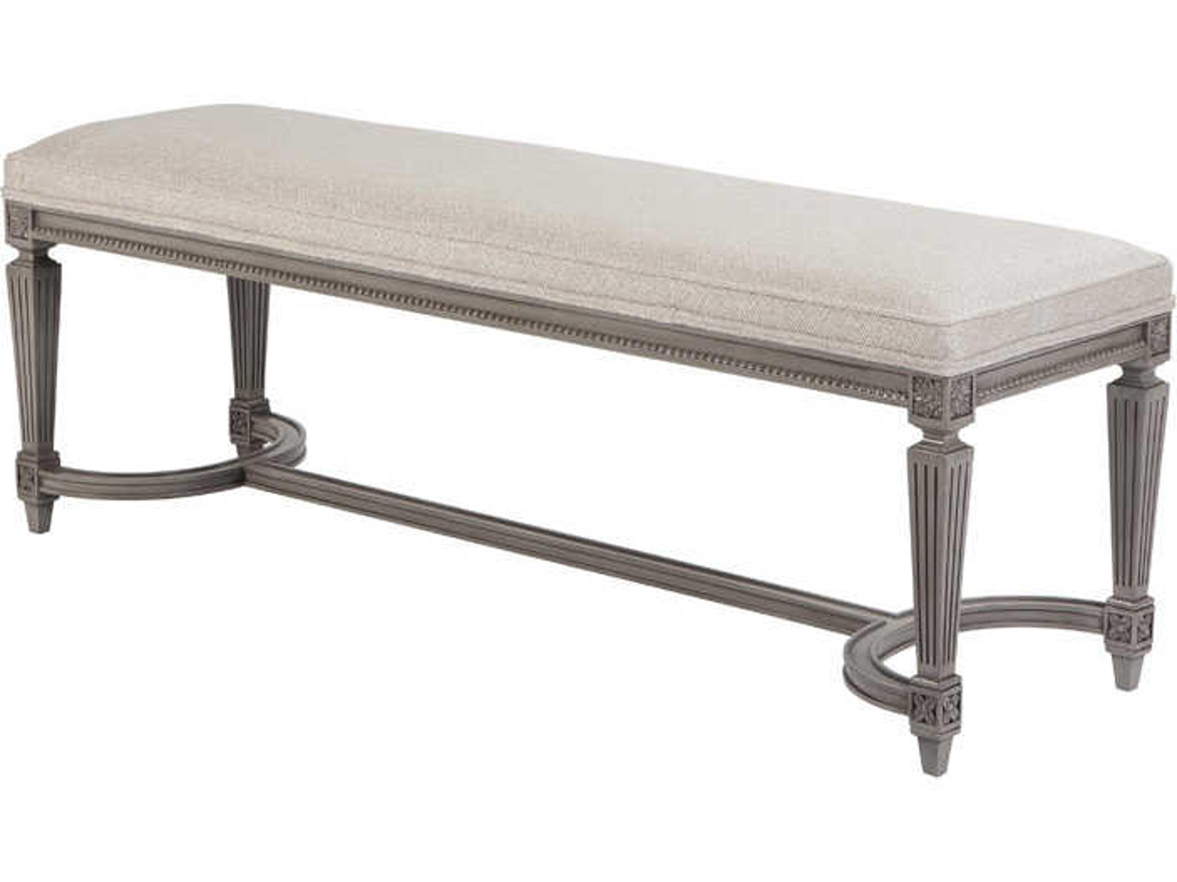 Theodore Alexander White Upholstered Accent Bench