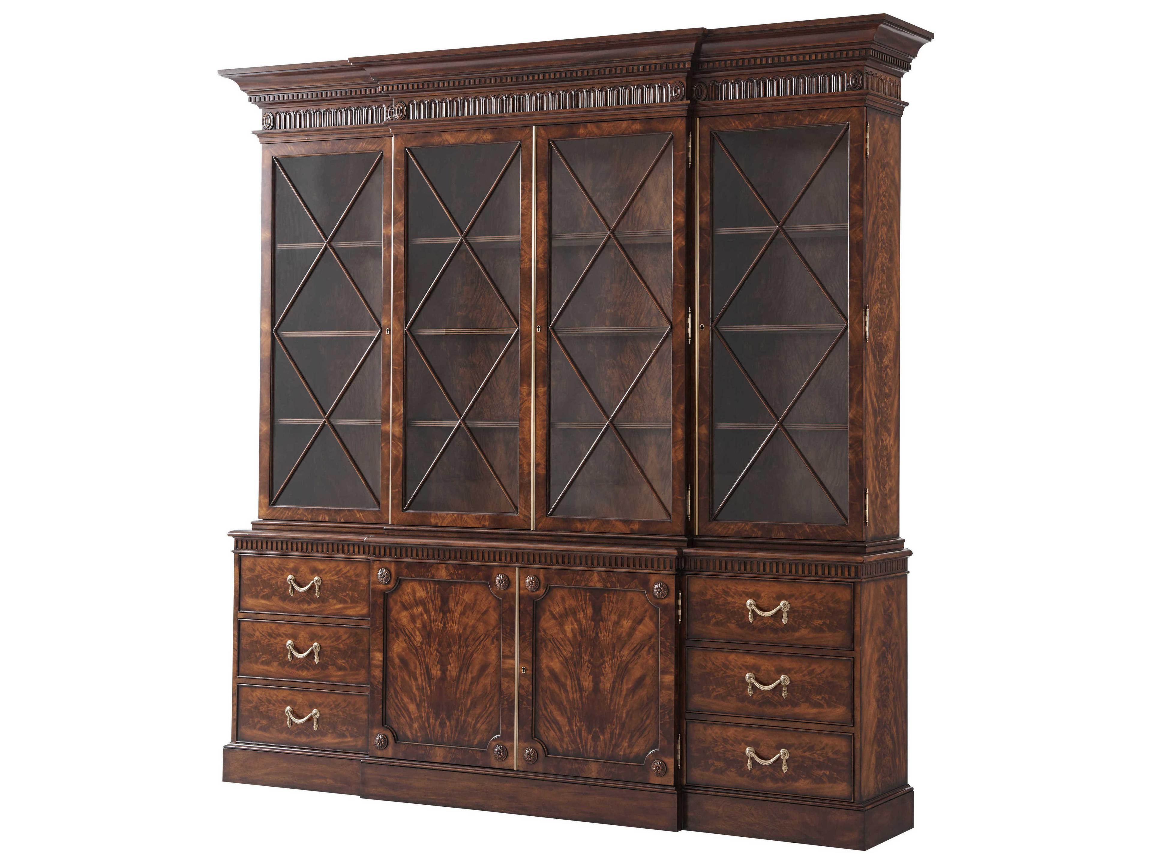 Theodore Alexander Althorp Living History Flame Figured Veneer Bookcase