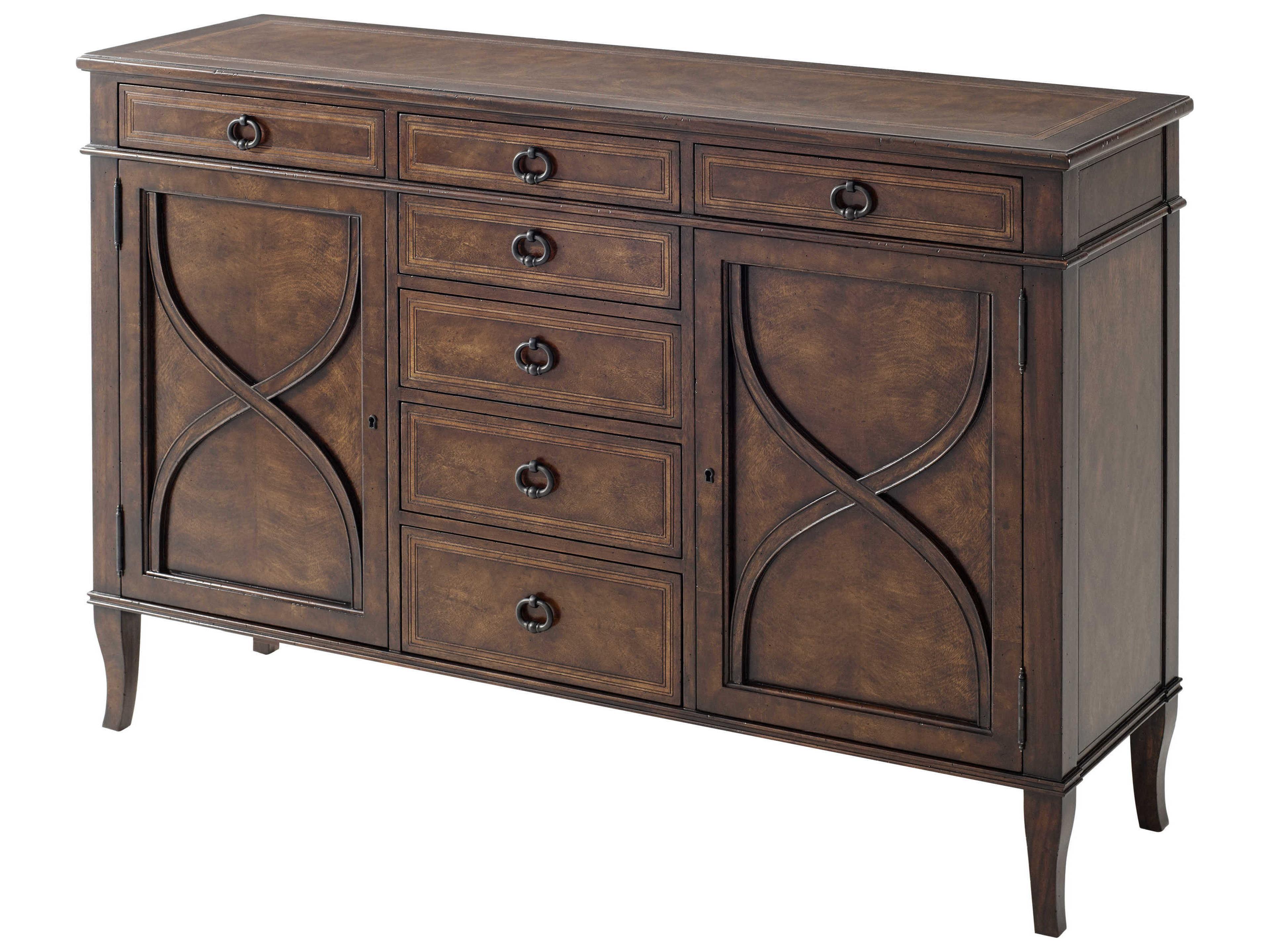 Theodore Alexander Brooksby 60" Mahogany Wood Cerejeira Veneer Sideboard