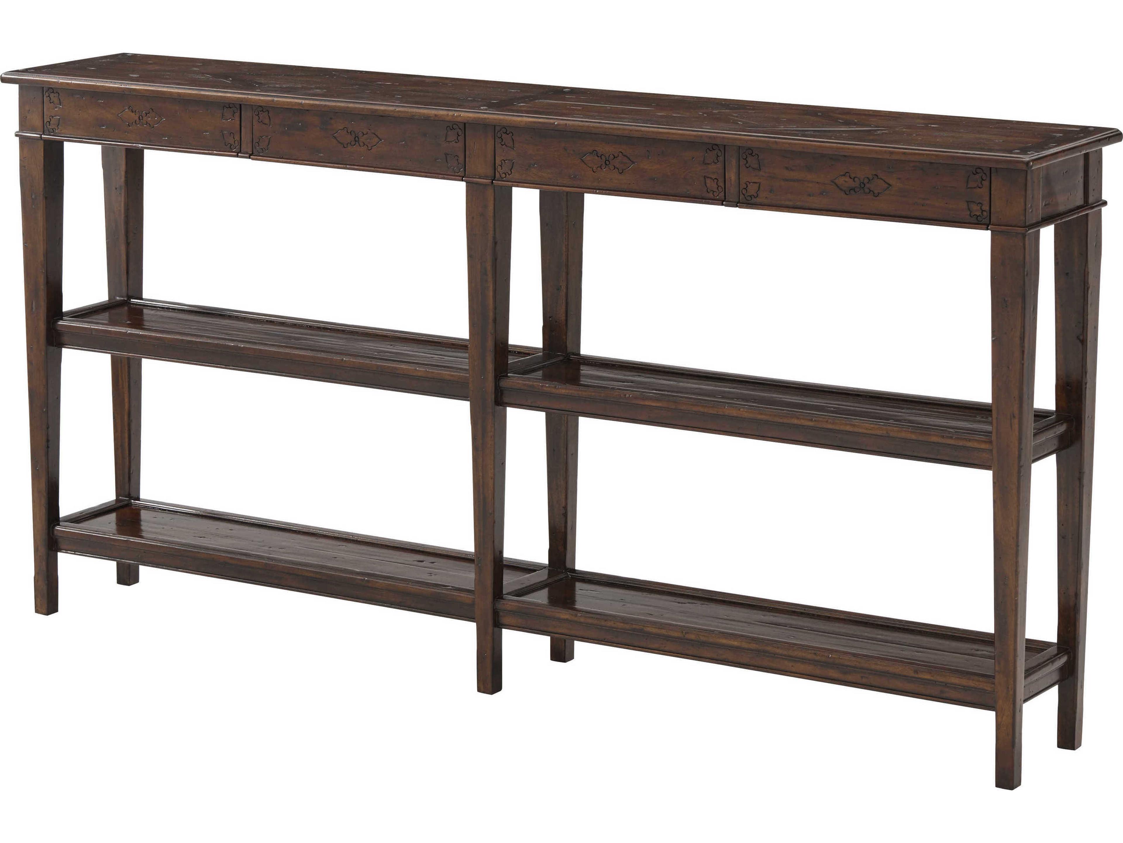 Theodore Alexander Castle Bromwich Rectangular Wood Mahogany Console Table