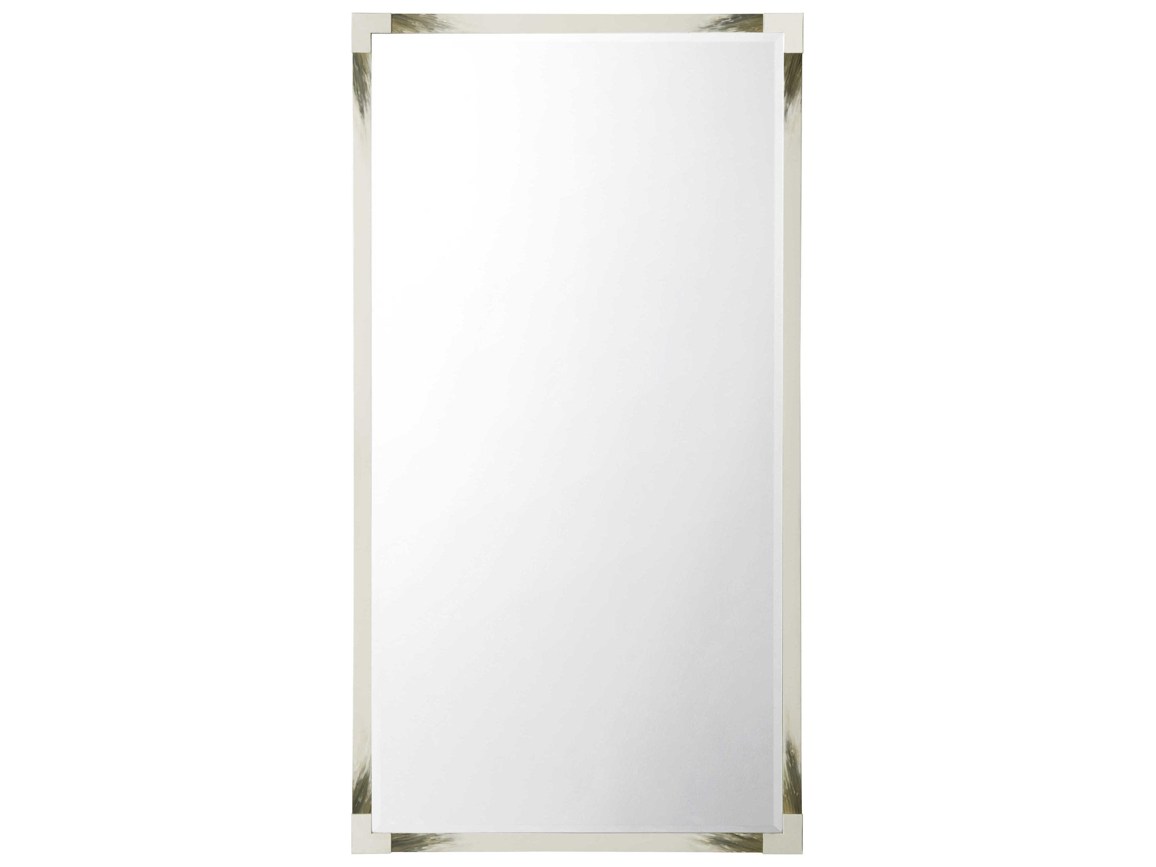 Theodore Alexander Faux Horn / Stainless Steel Floor Mirror