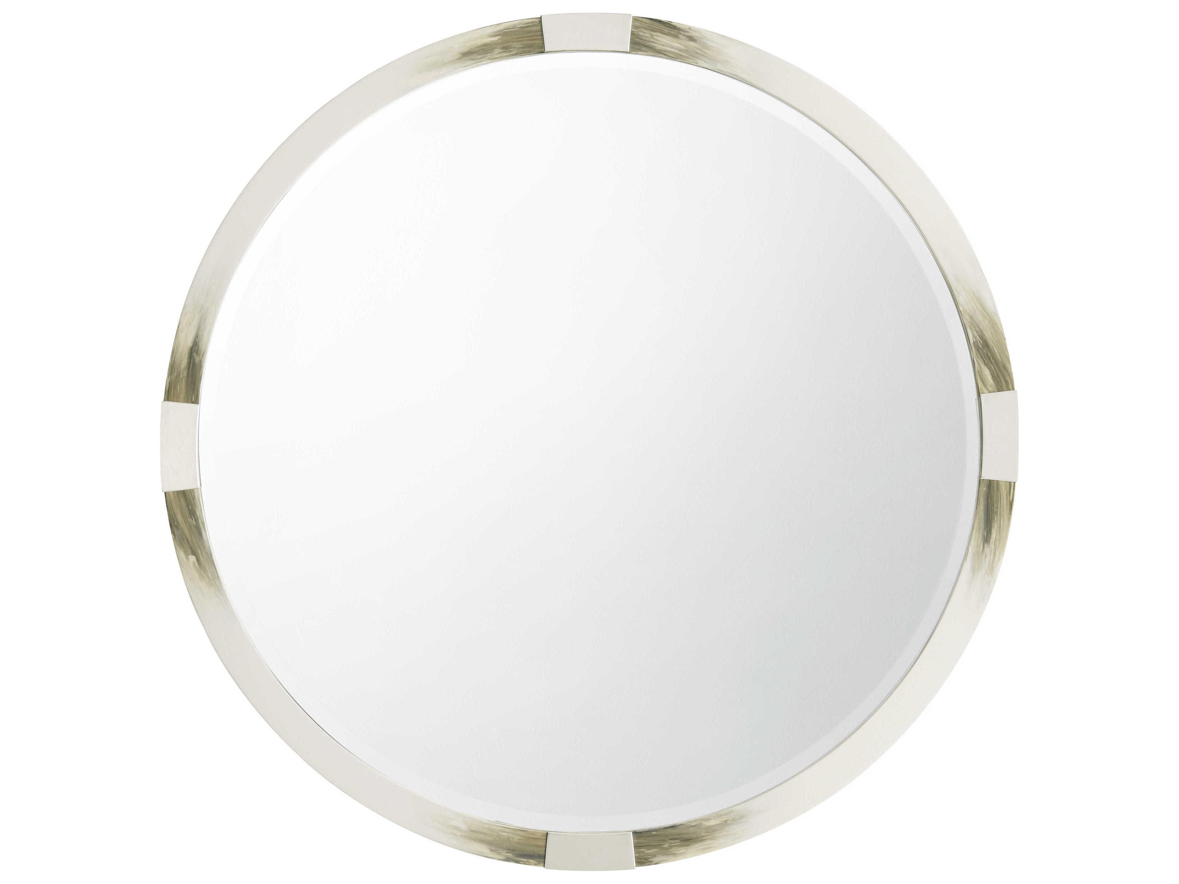 Theodore Alexander Faux Horn / Stainless Steel Wall Mirror