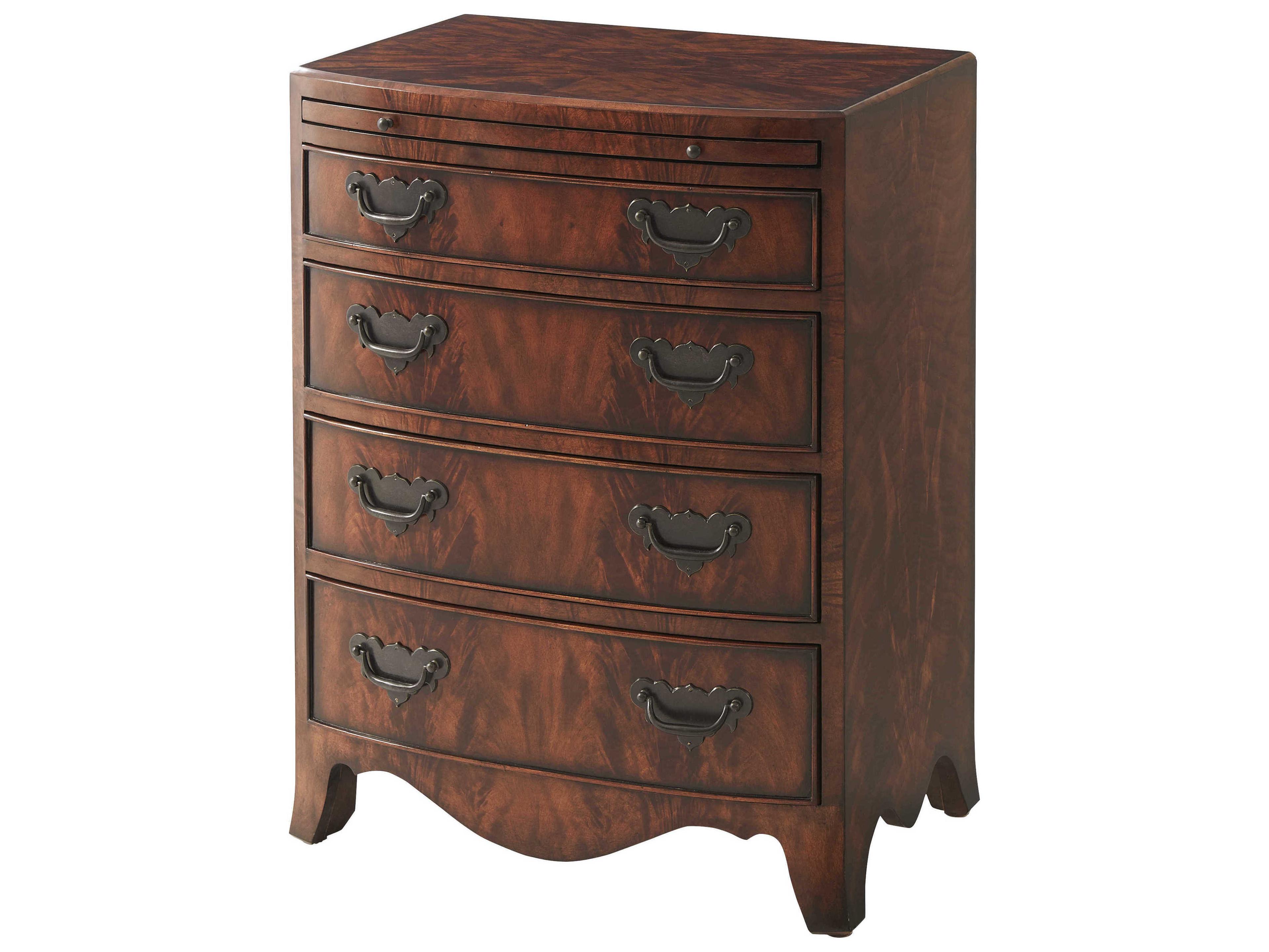 Theodore Alexander Essential Brown Walnut Wood Nightstand