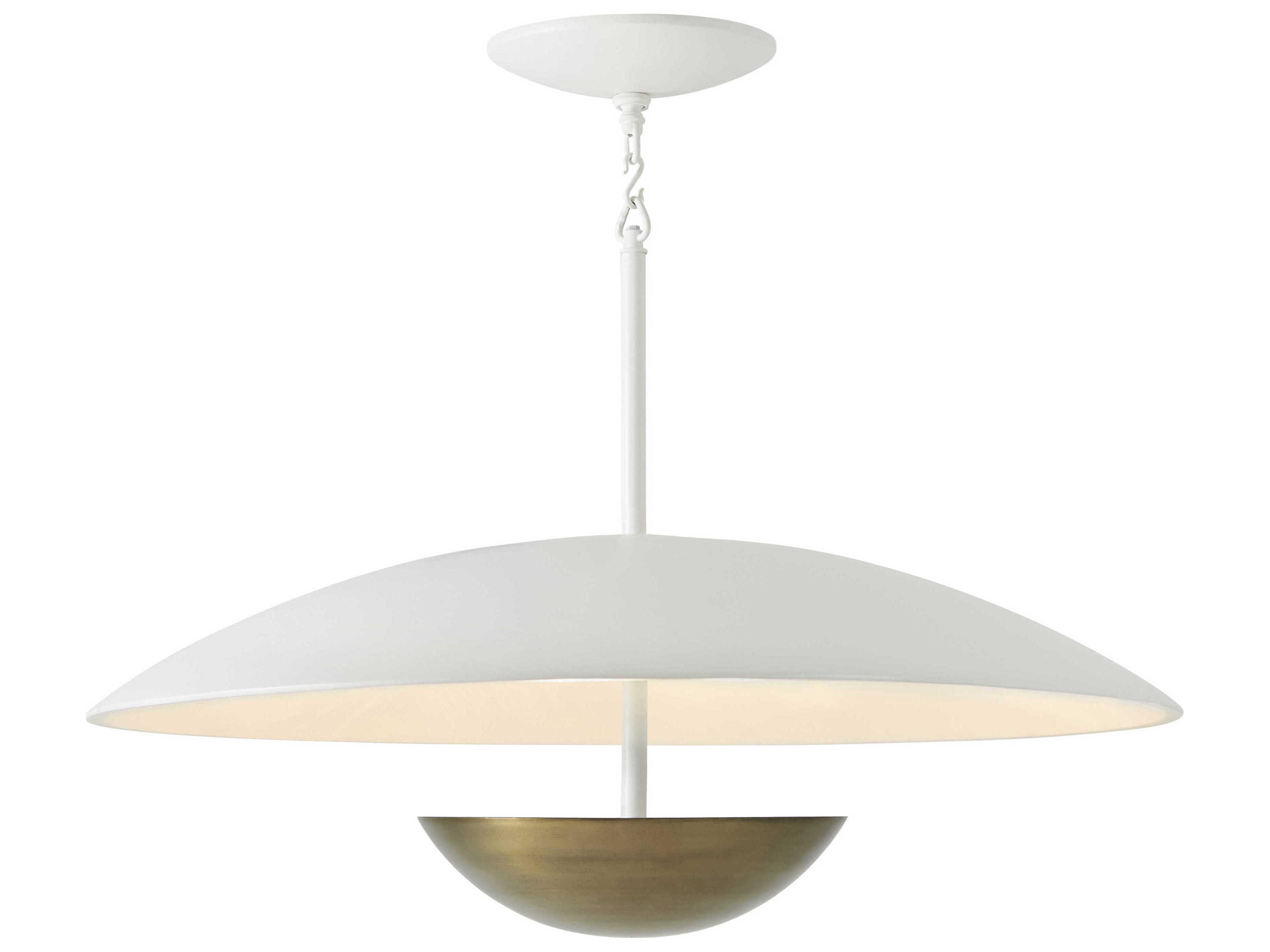 Theodore Alexander The Michael Berman 3-Light White Bronze Bowl Pendant